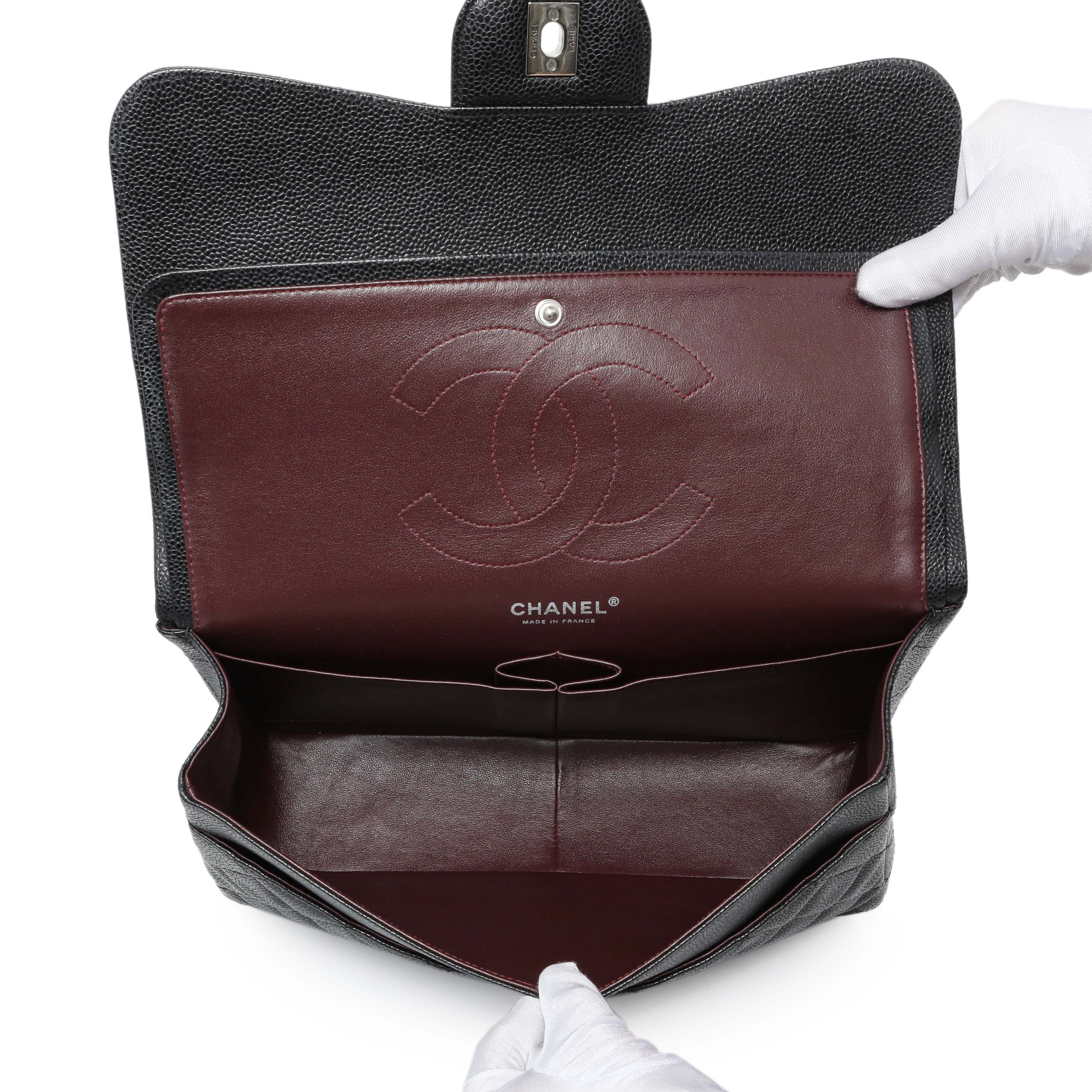 Chanel Black Caviar Jumbo Classic Double Flap - Image 8