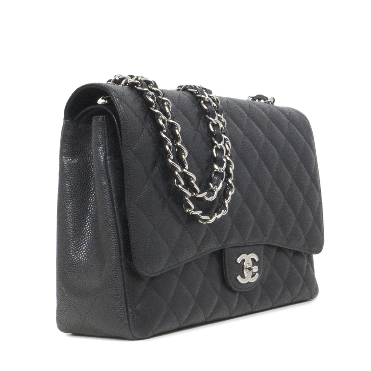 Chanel Black  Caviar Maxi Classic Double Flap - Image 4