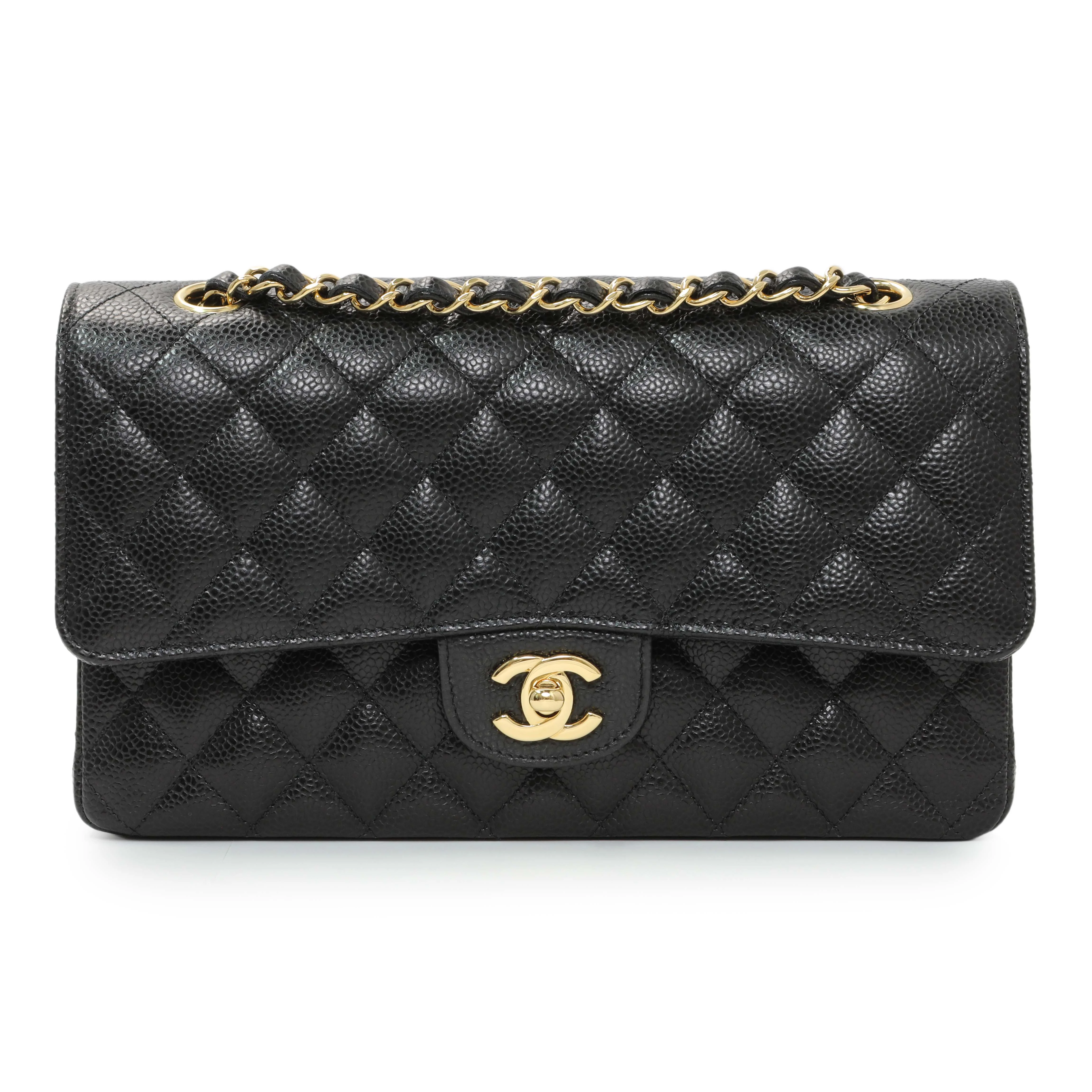 Chanel Black Caviar Medium Double Flap