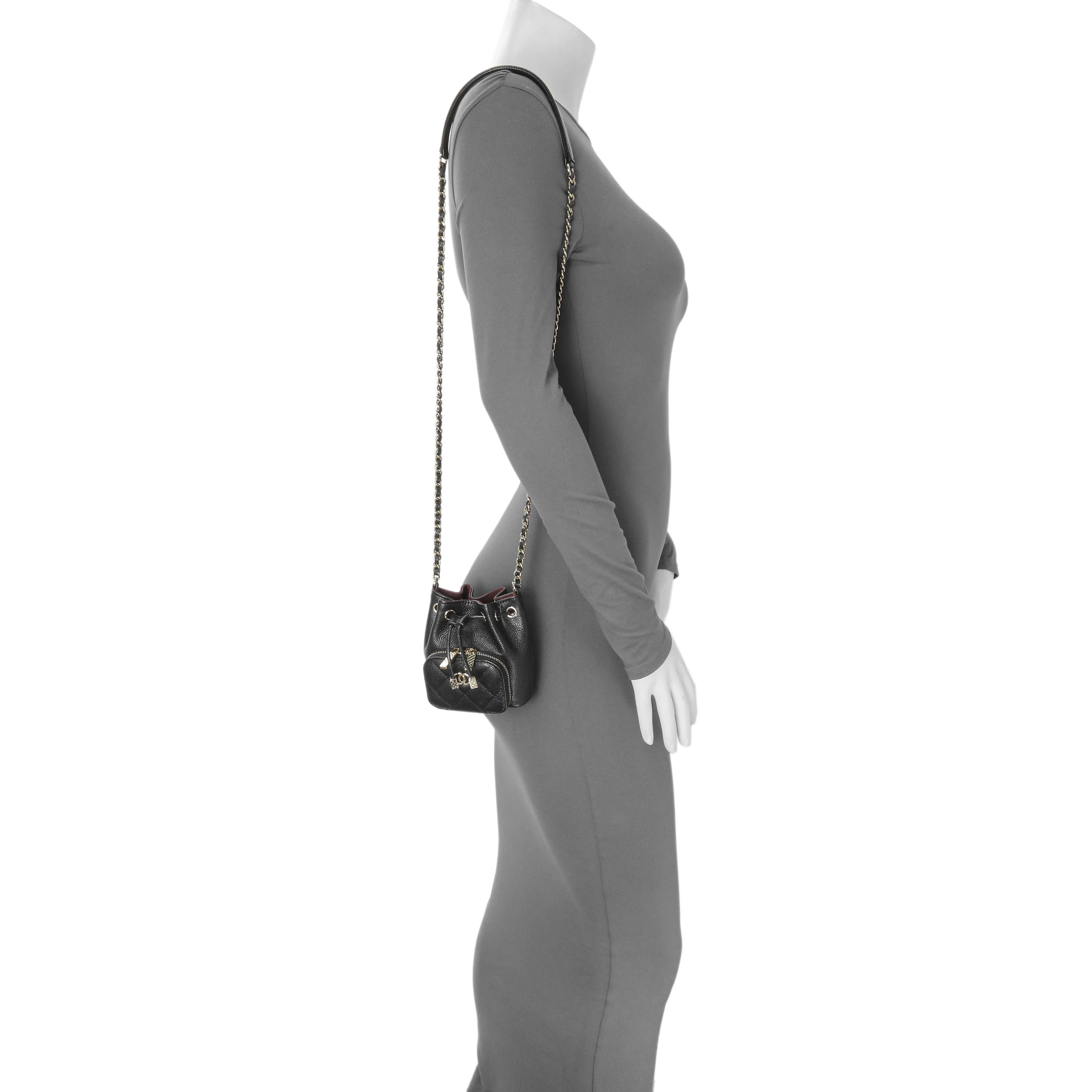 Chanel Black Caviar Mini CC Pocket Bucket Bag - Image 8