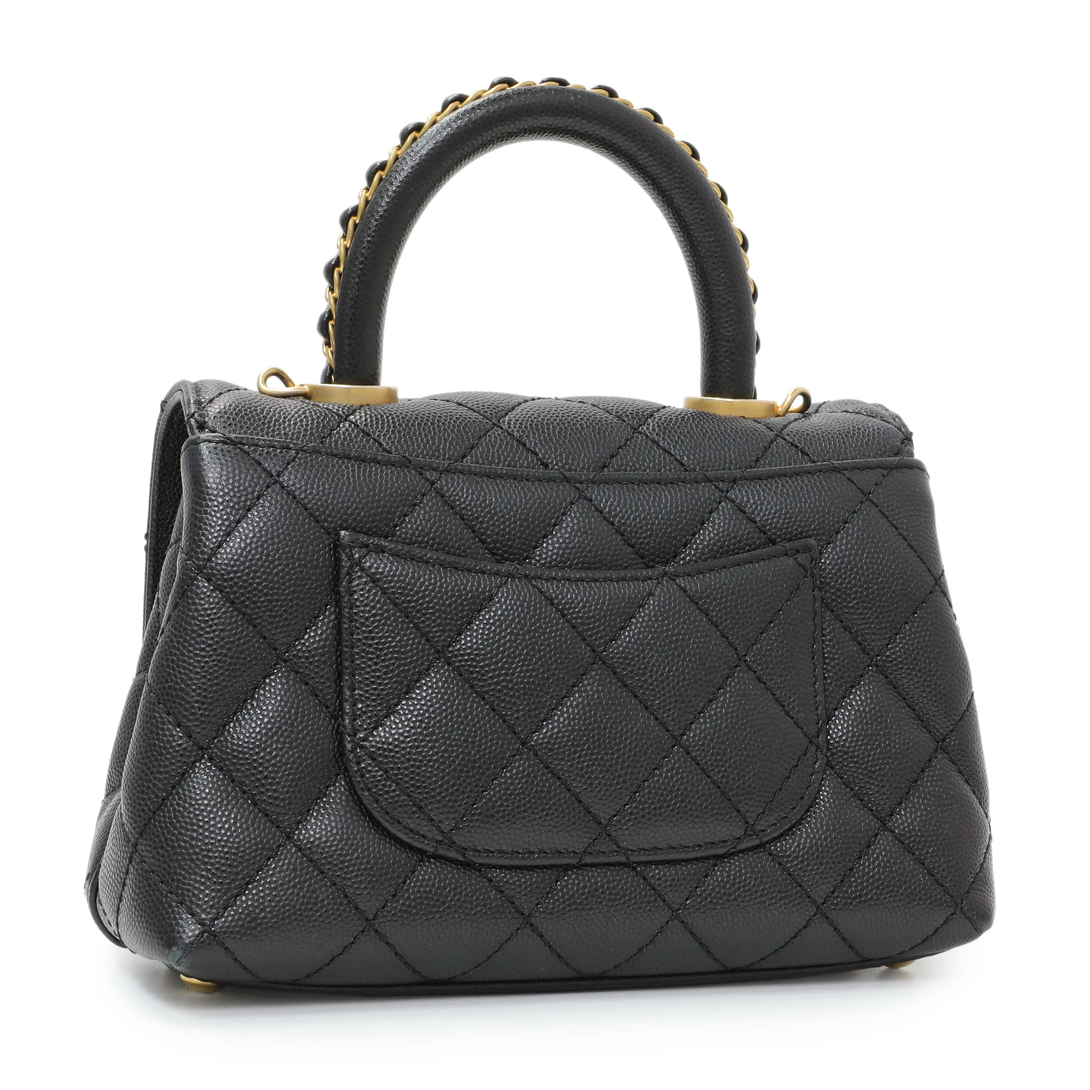 Chanel Black Caviar Quilted Extra Mini Coco Handle - Image 2