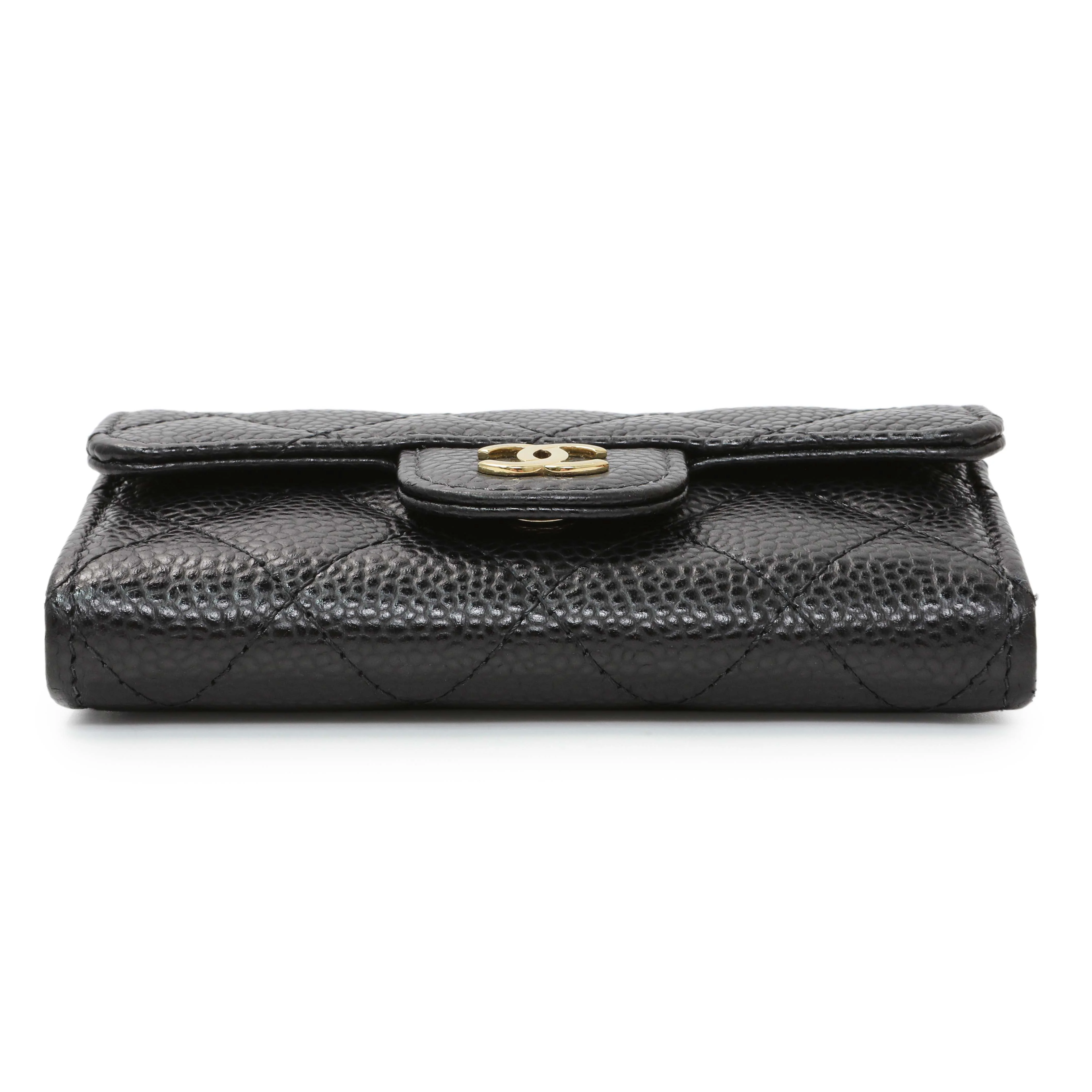 Chanel Black Caviar Quilted Flap Card Holder Wallet - Image 3