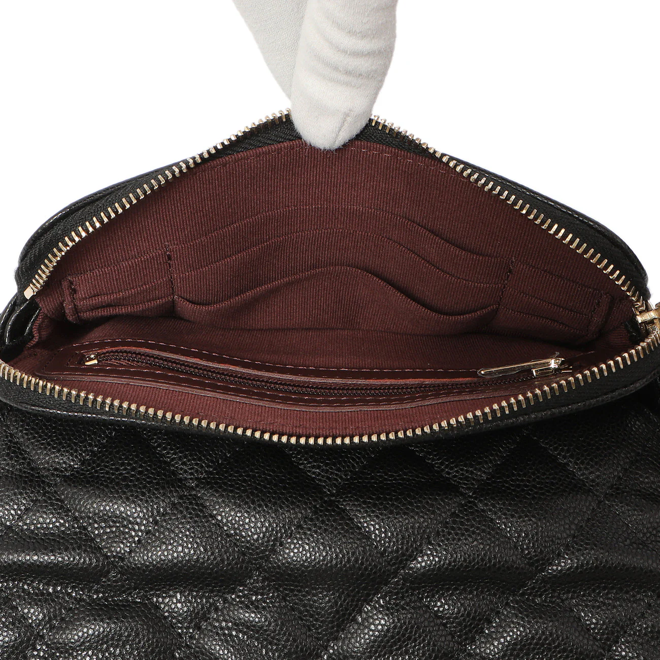 Chanel Black Caviar Quilted Flap Phone Holder With Chain - Image 5