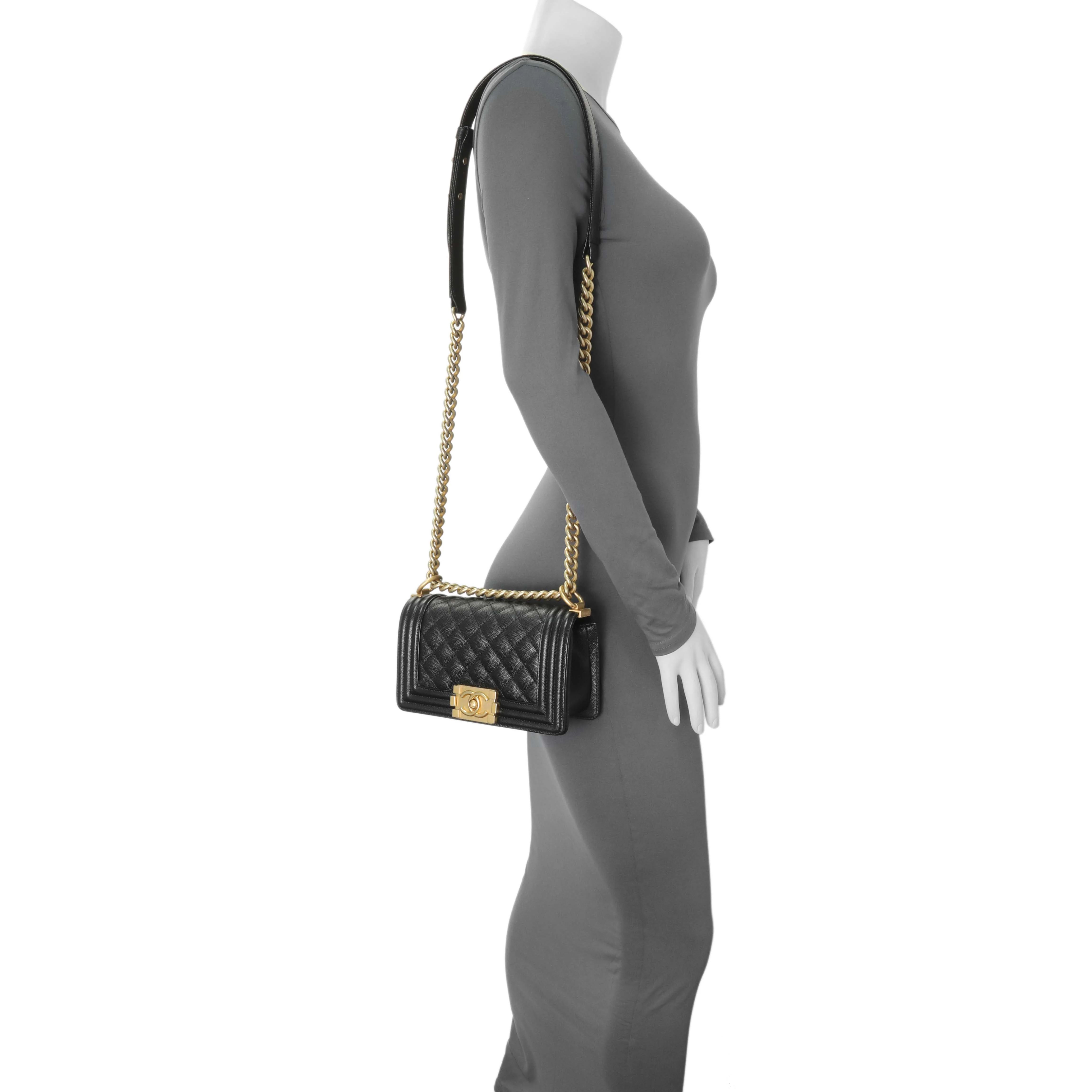 Chanel Black Caviar Quilted Small Boy Flap - Image 12