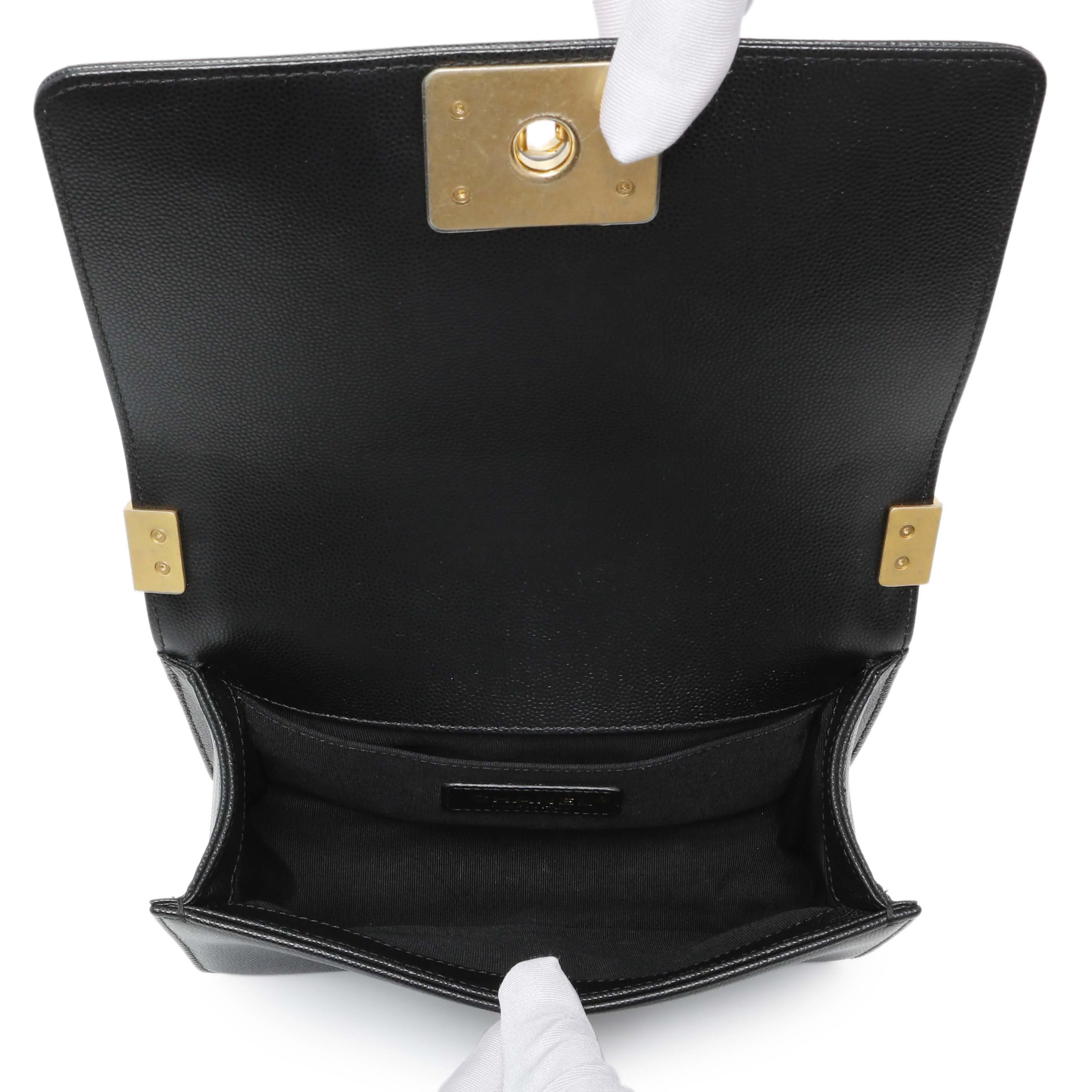 Chanel Black Caviar Quilted Small Boy Flap - Image 9