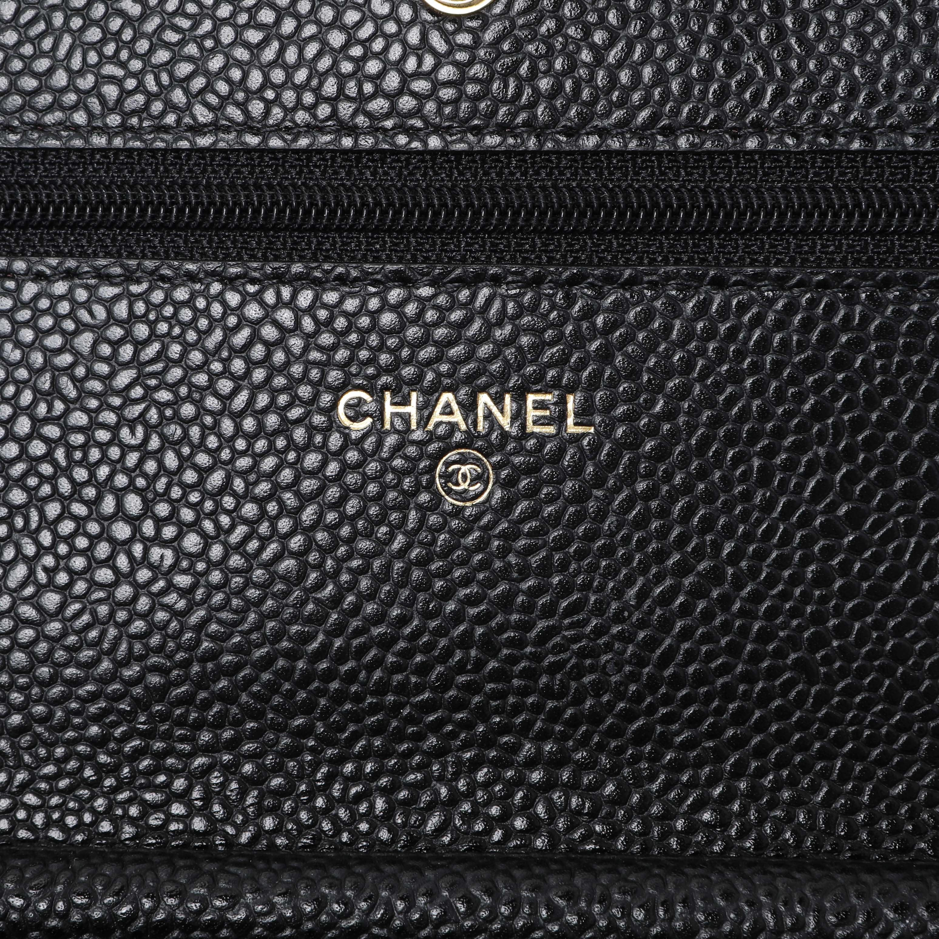 Chanel Black Caviar Quilted Wallet on Chain - Image 5