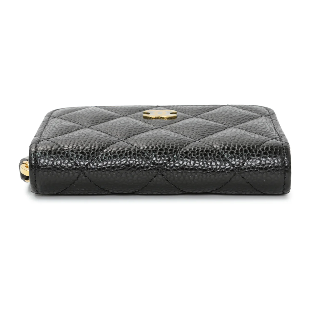 Chanel Black Caviar Quilted Zip Coin Purse - Image 3