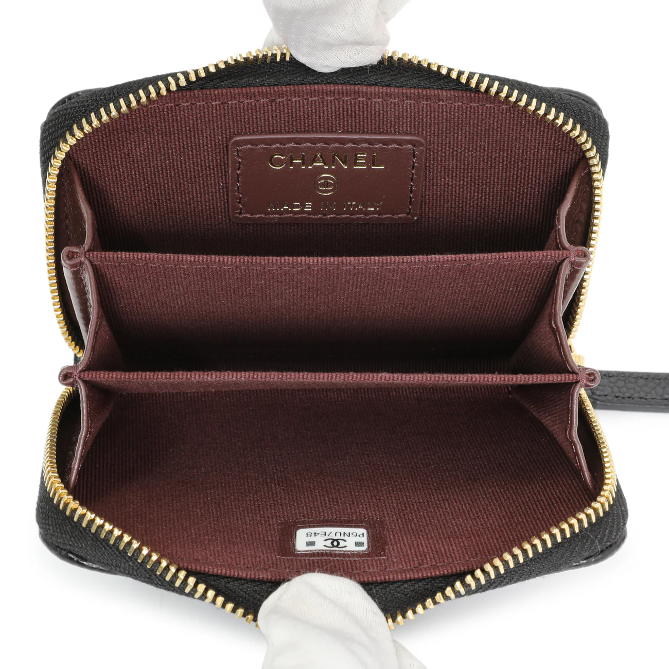 Chanel Black Caviar Quilted Zip Coin Purse - Image 4