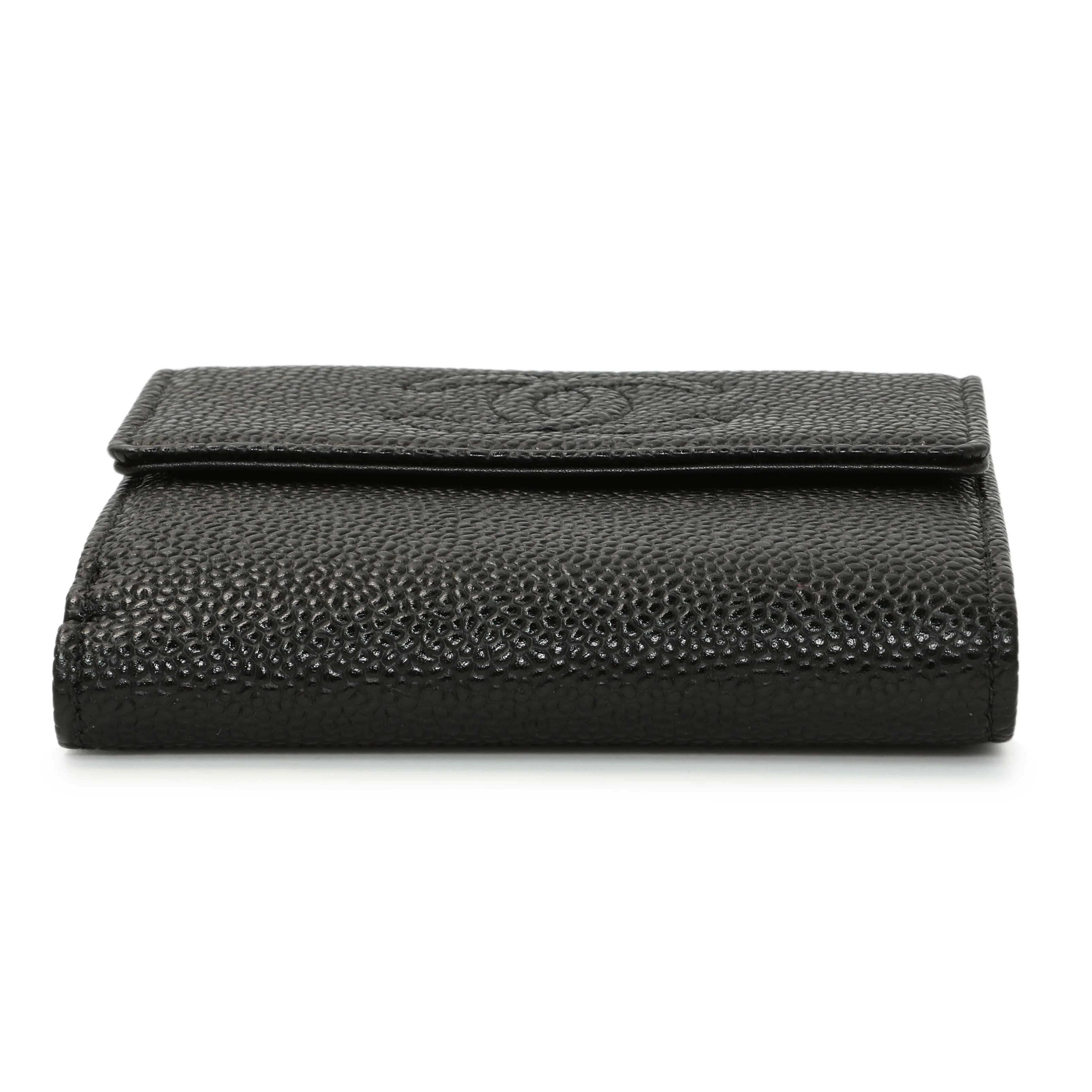 Chanel Black Caviar Timeless Compact Wallet - Image 3