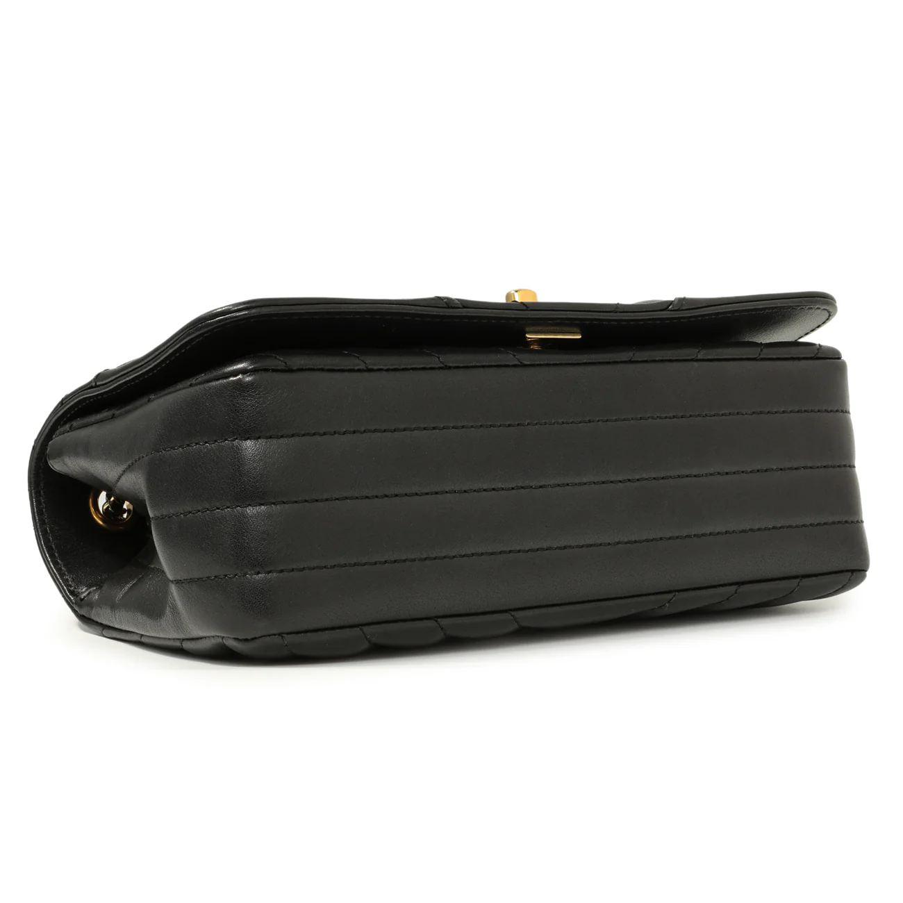 Chanel Black Chevron Quilted Calfskin Mini Statement Flap - Image 3