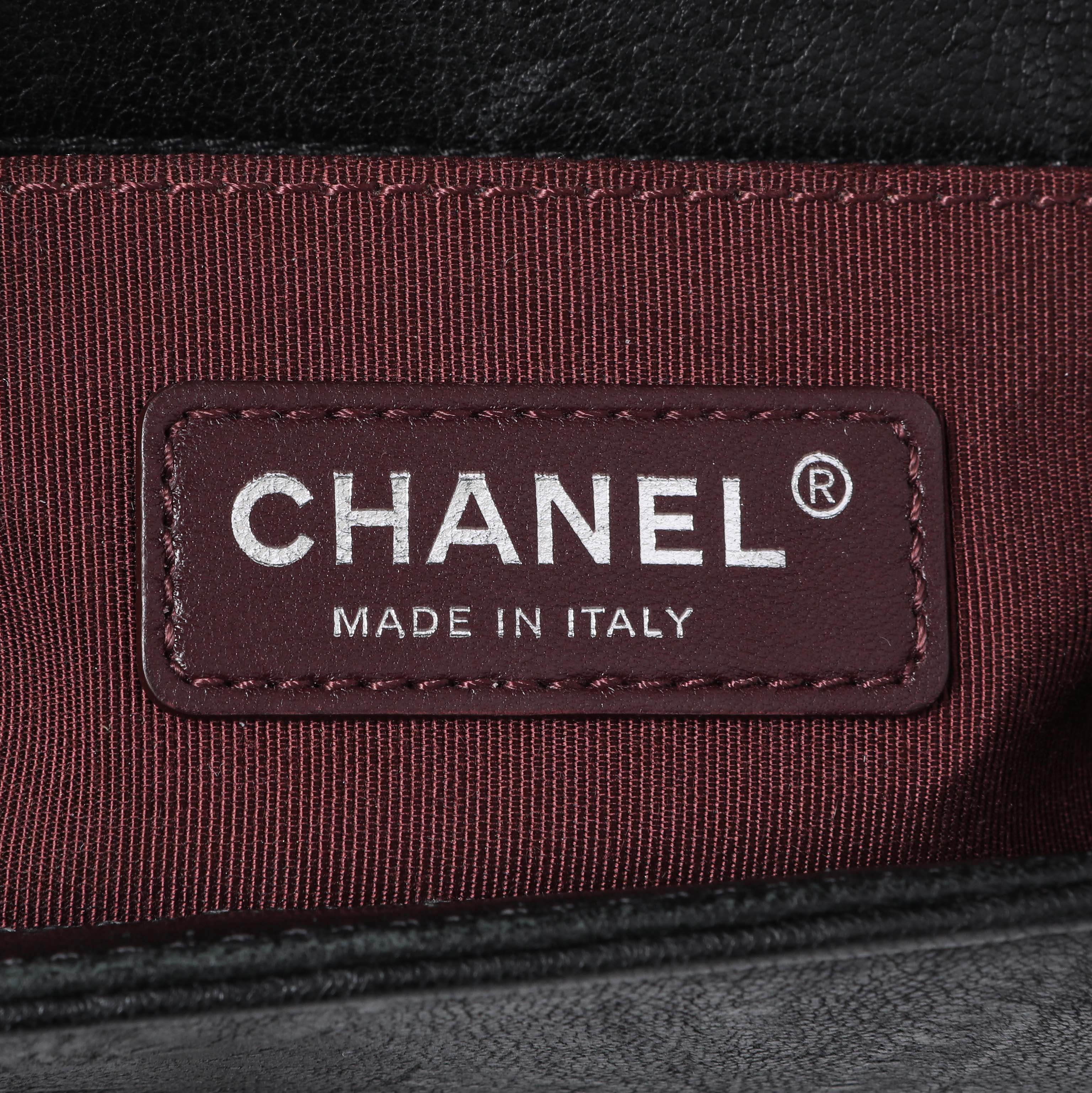 Chanel Black Crumpled Lambskin Small Studded Boy Bag - Image 10