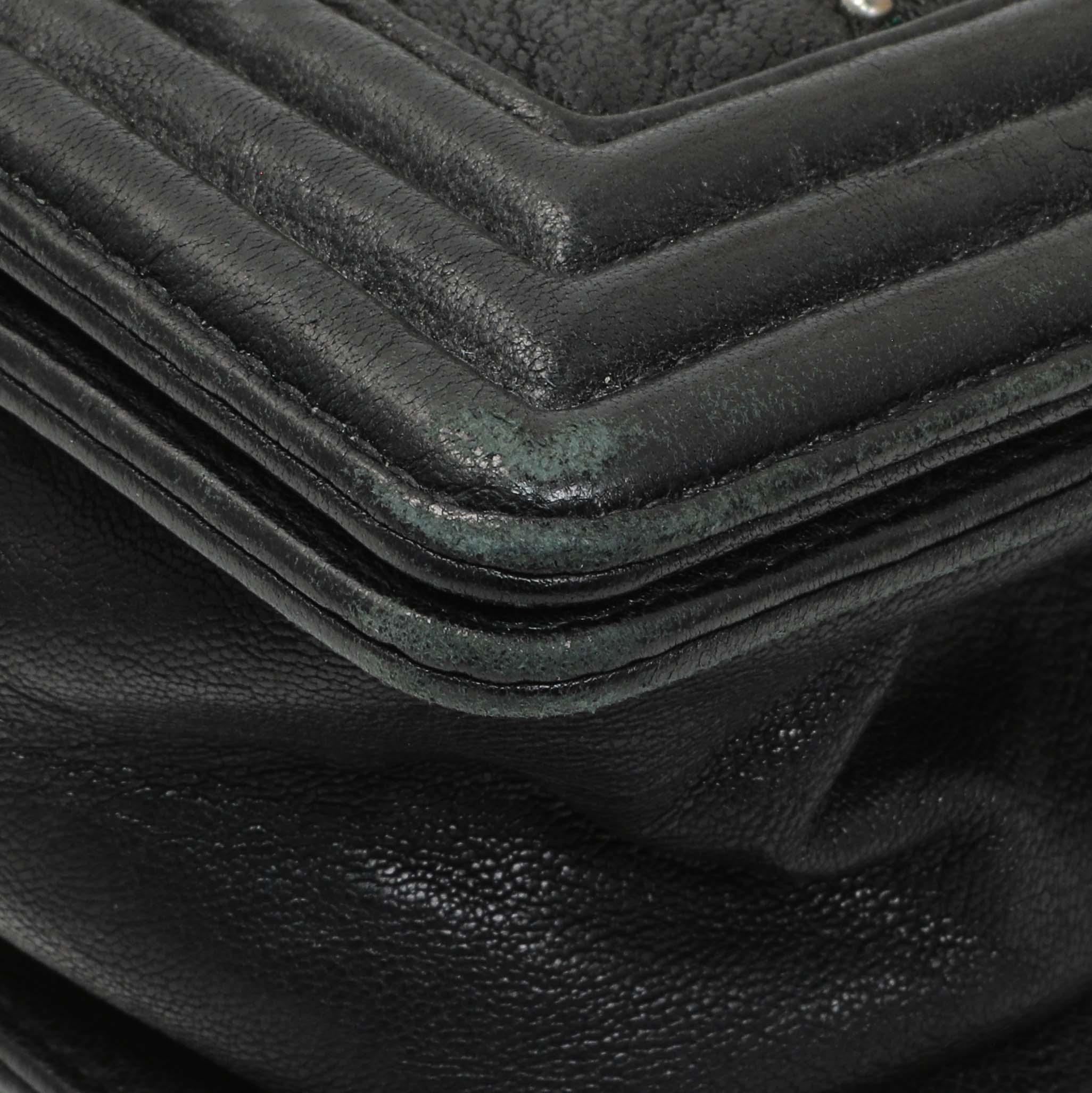 Chanel Black Crumpled Lambskin Small Studded Boy Bag - Image 6