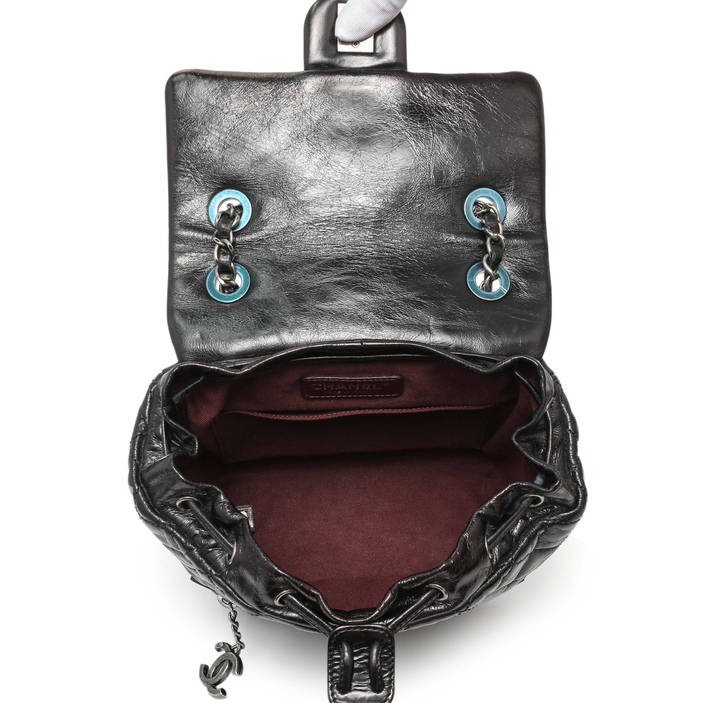 Chanel Black Glazed Calfskin Salzburg Mountain Backpack - Image 4