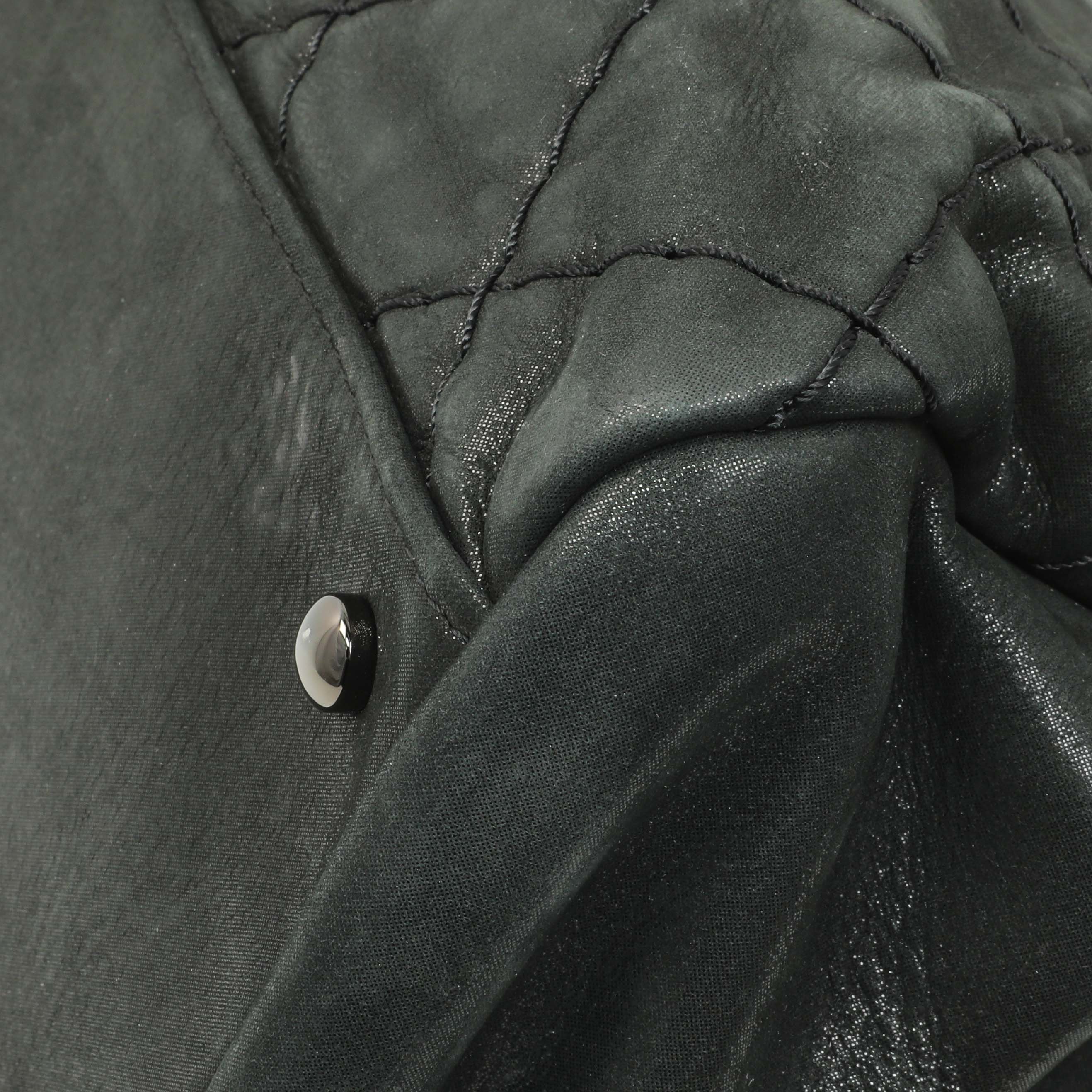 Chanel Black Iridescent Calfskin Quilted Large Just Mademoiselle Bowling Bag - Image 5