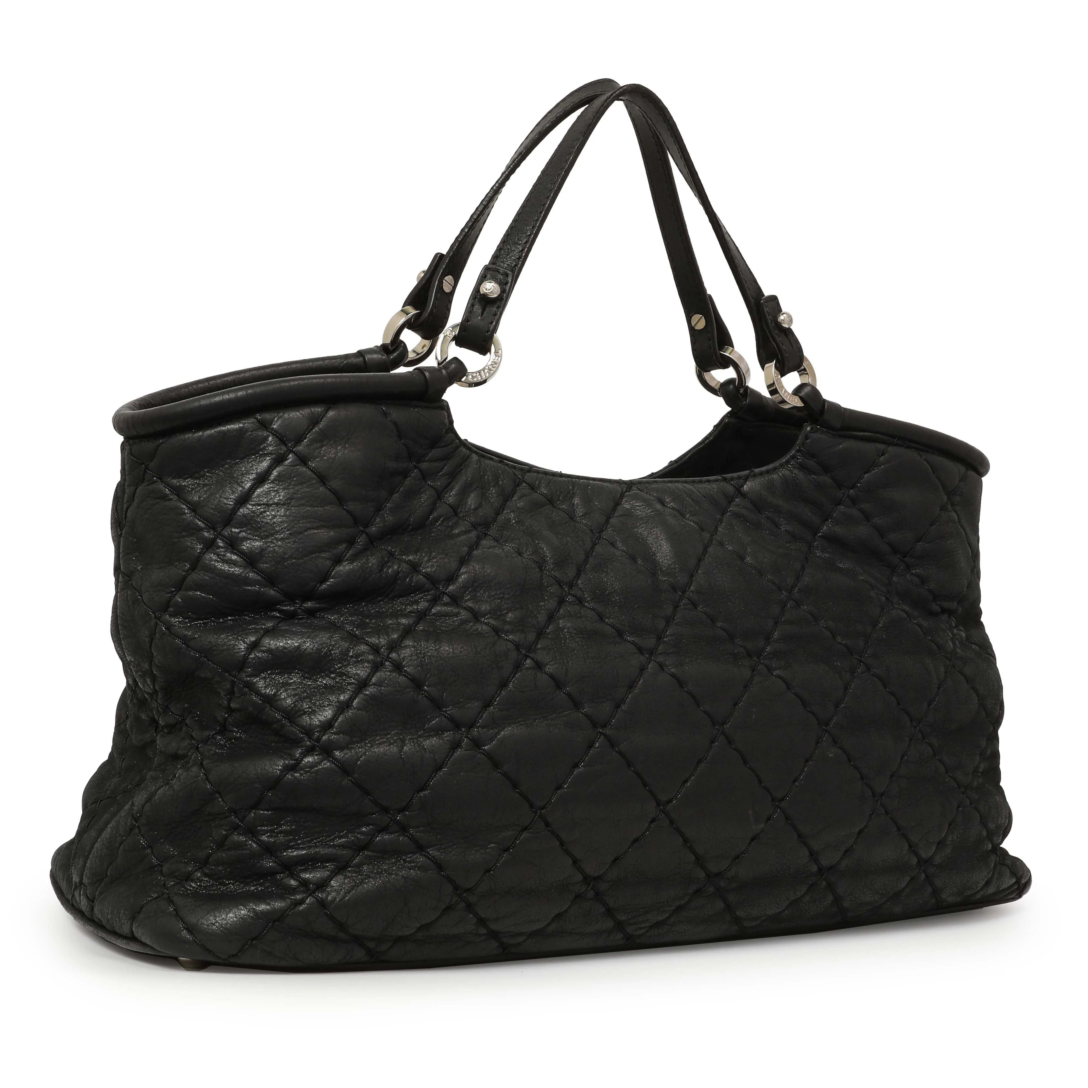 Chanel Black Iridescent Quilted Calfskin Sea Hit Tote - Image 2