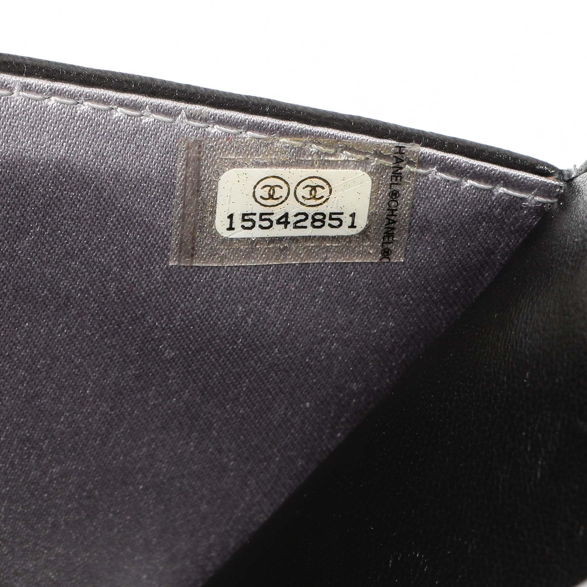 Chanel Black Lambskin Camellia Embossed Wallet on Chain - Image 10