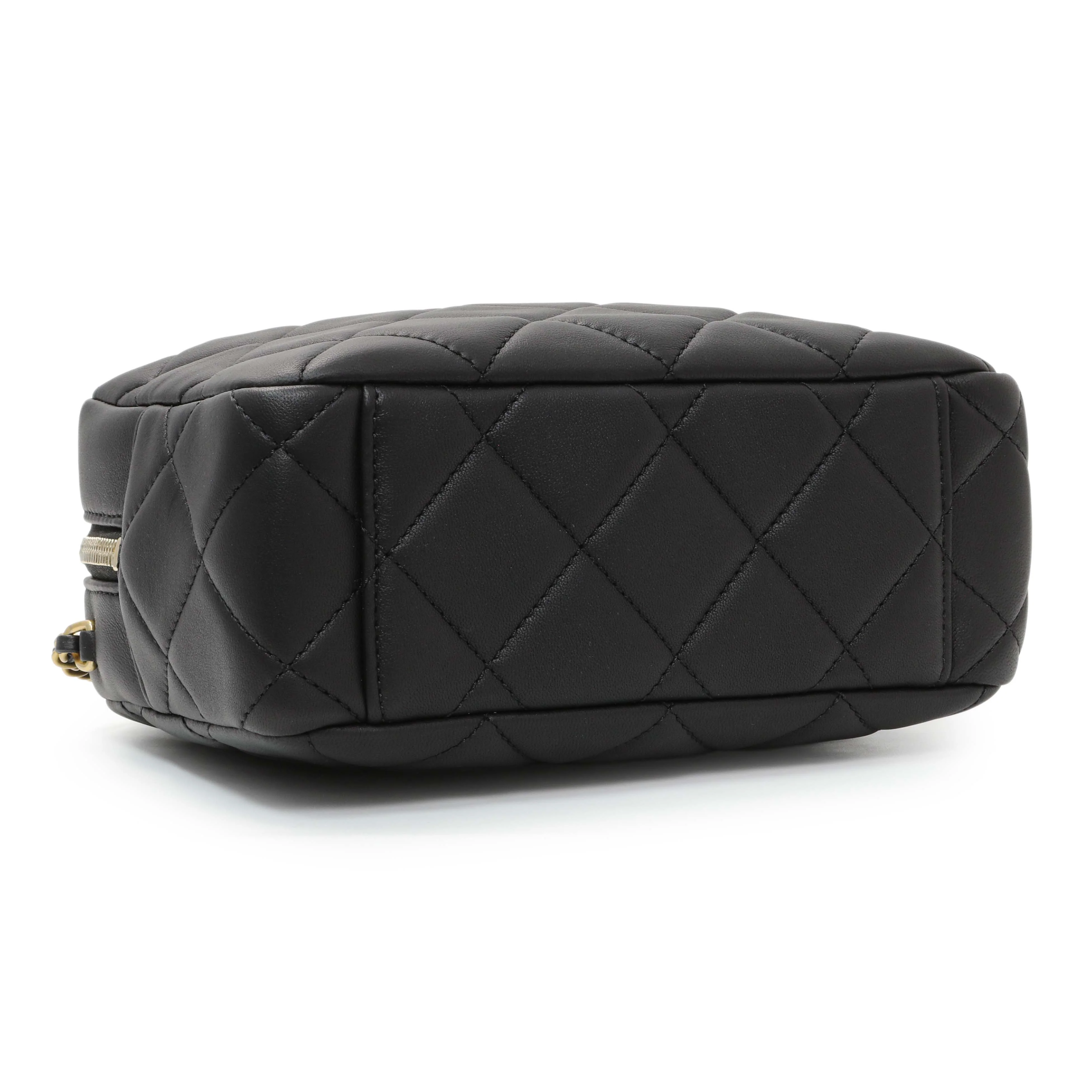Chanel Black Lambskin Mini Bowling Bag - Image 3