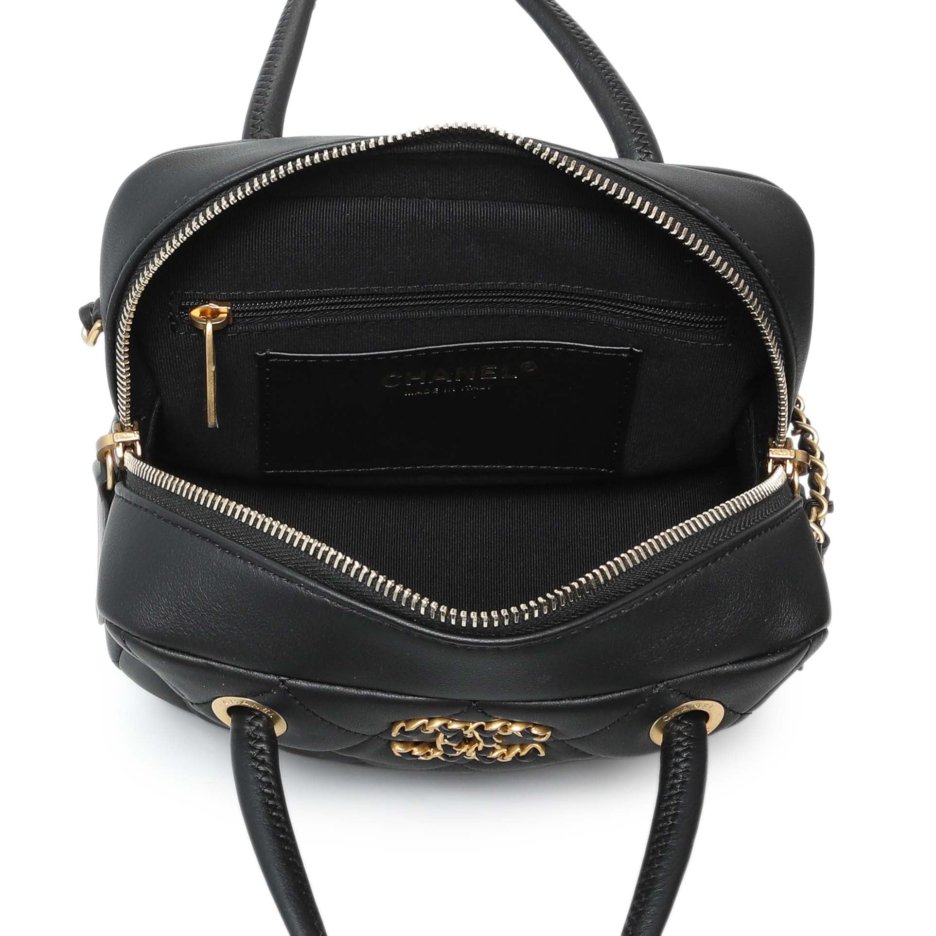 Chanel Black Lambskin Mini Bowling Bag - Image 4