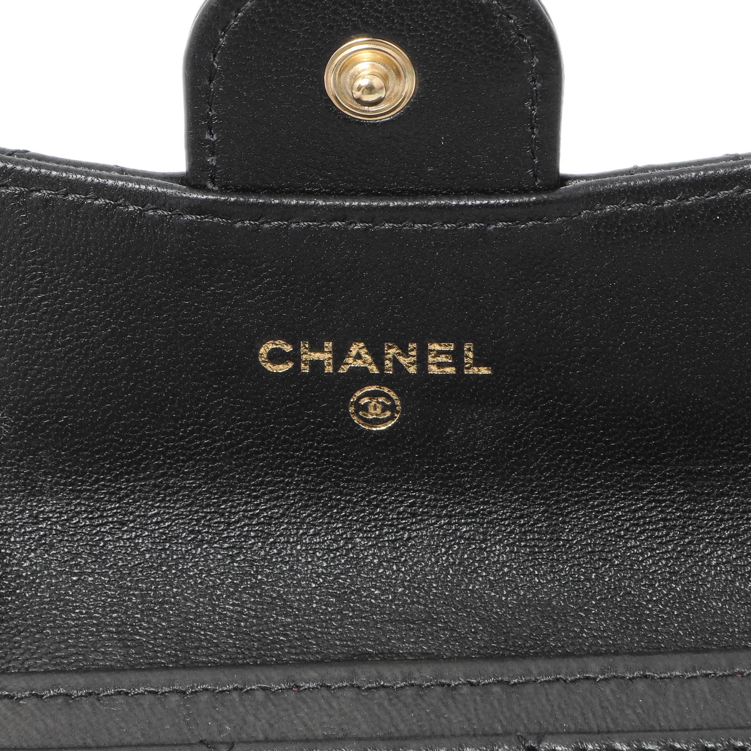 Chanel Black Lambskin Quilted Flap Card Holder Wallet - Image 5