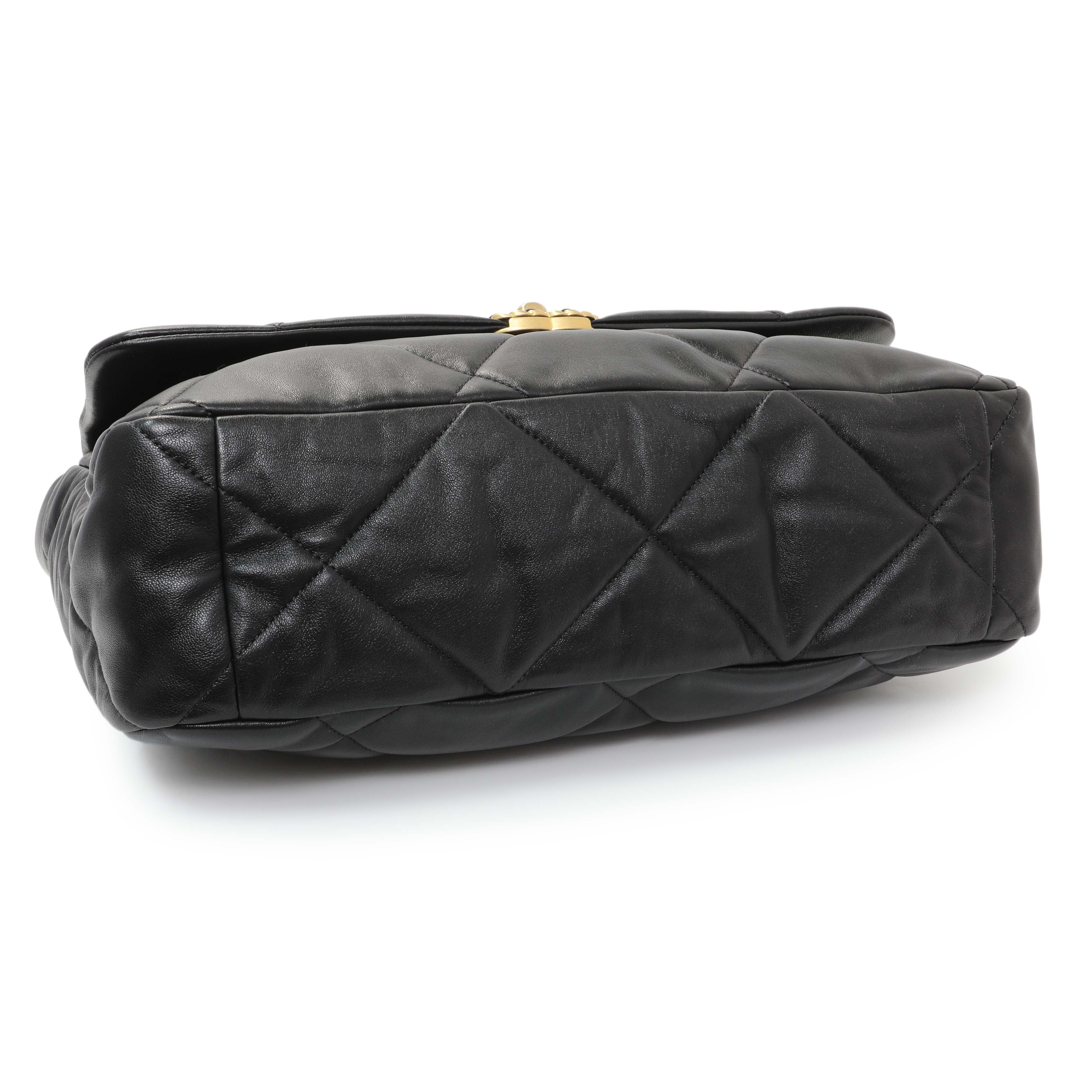 Chanel Black Lambskin Quilted Maxi Chanel 19 Flap - Image 3