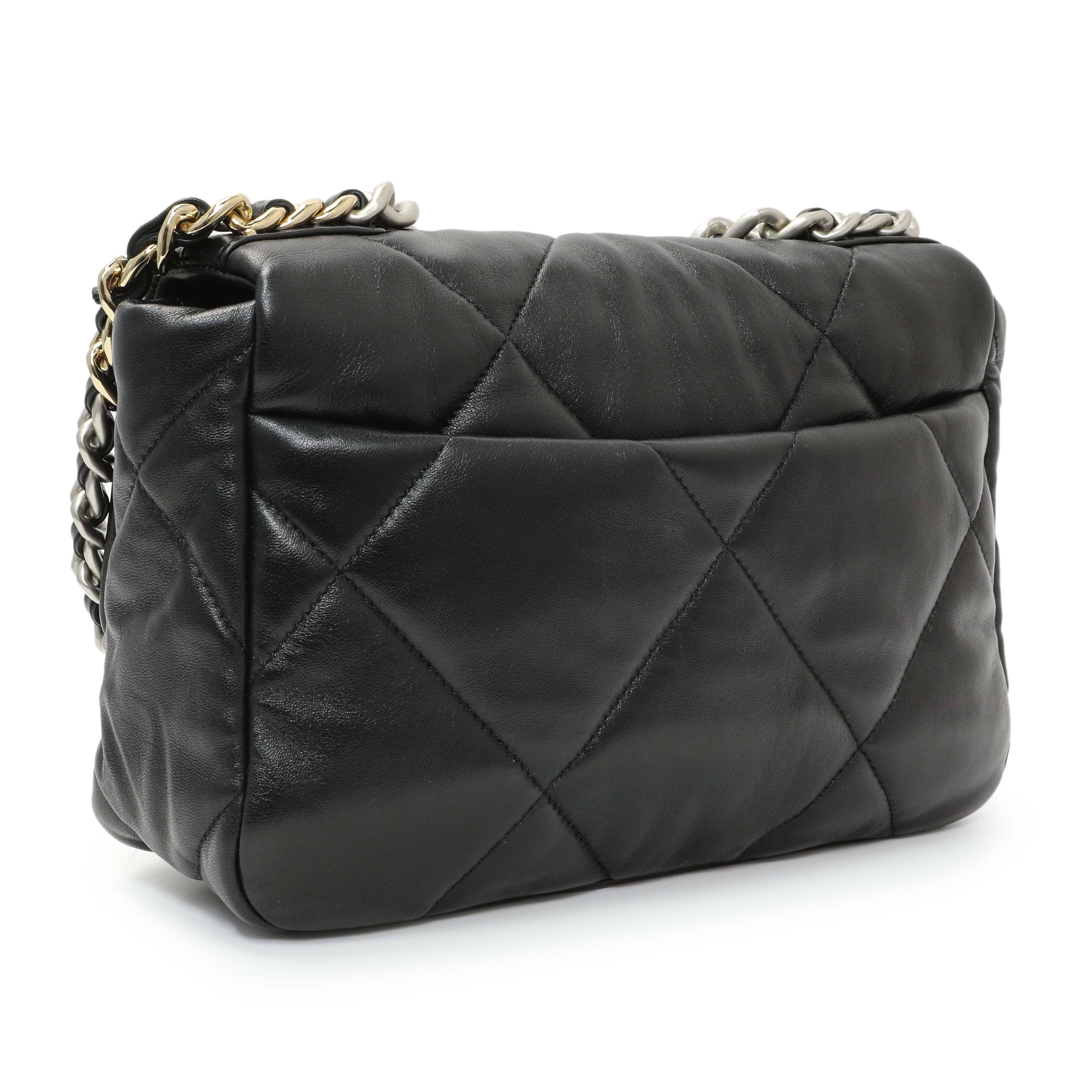 Chanel Black Lambskin Quilted Medium Chanel 19 Flap - Image 2