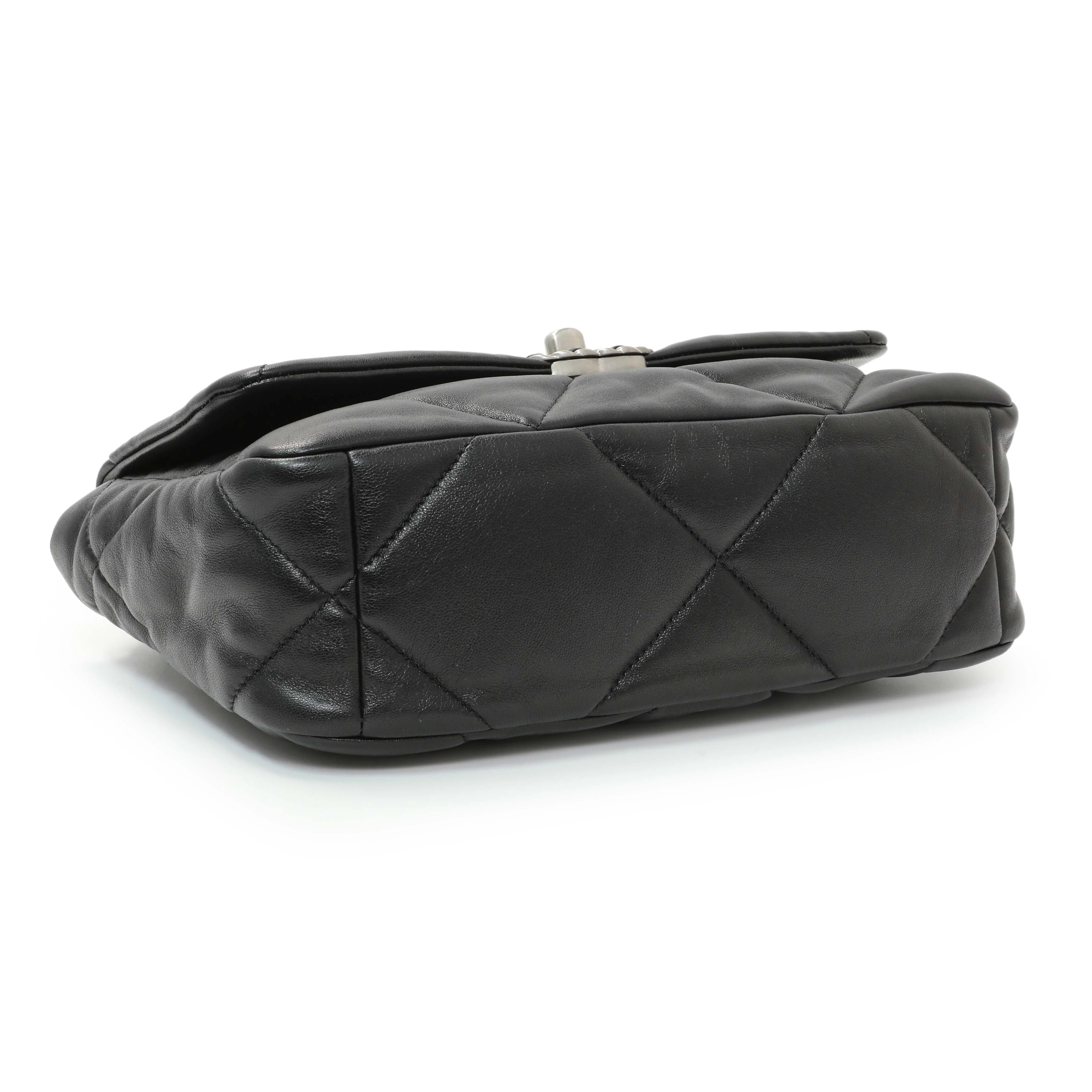 Chanel Black Lambskin Quilted Medium Chanel 19 Flap - Image 3