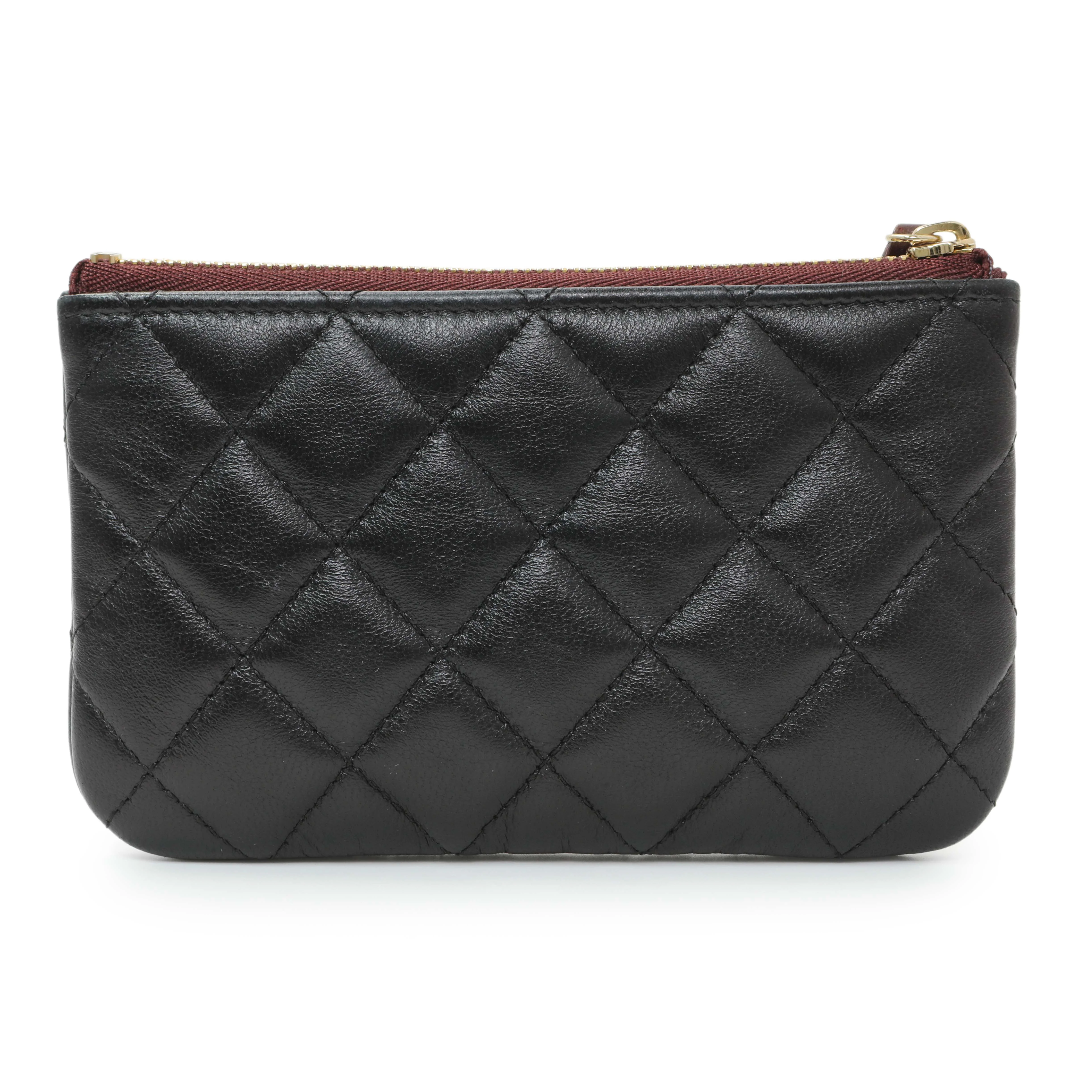 Chanel Black Lambskin Quilted Small Cosmetic Case - Image 2