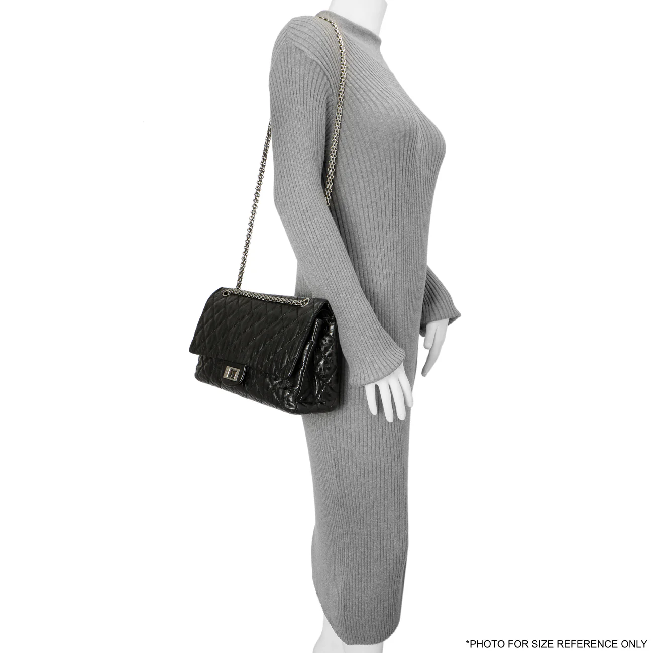 Chanel Black Metallic Striped 2.55 Reissue Double Flap 227 - Image 13
