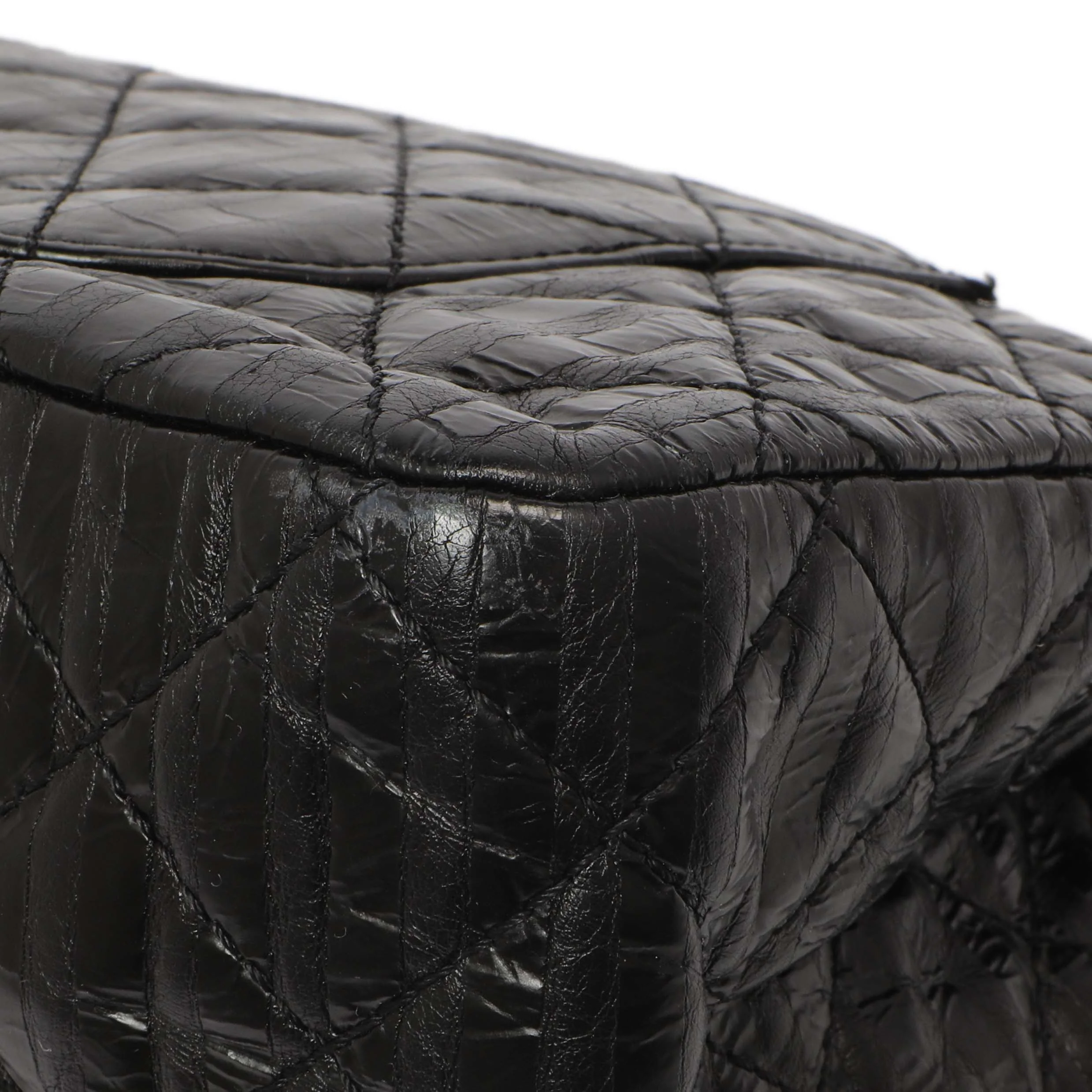 Chanel Black Metallic Striped 2.55 Reissue Double Flap 227 - Image 8