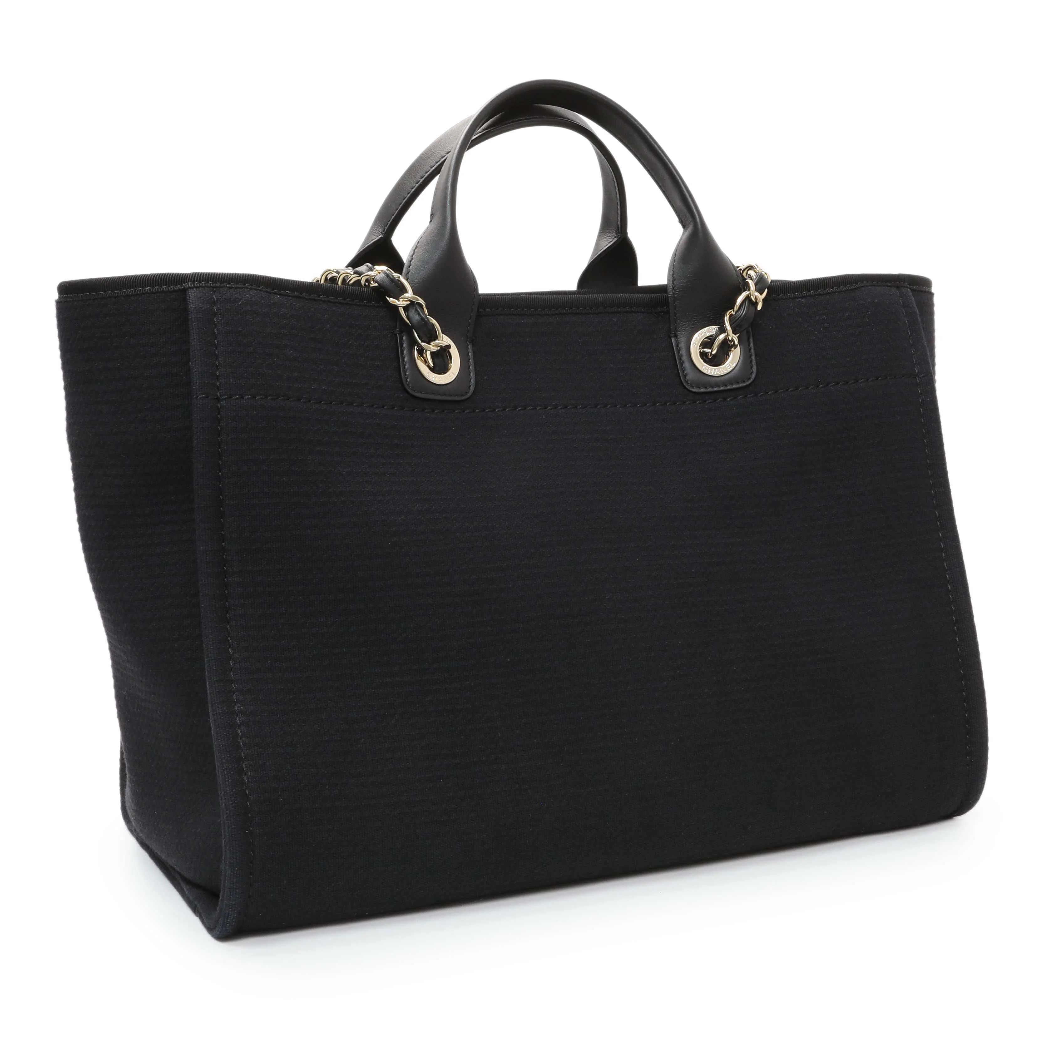 Chanel Black Mixed Fibers Medium Deauville Tote - Image 2