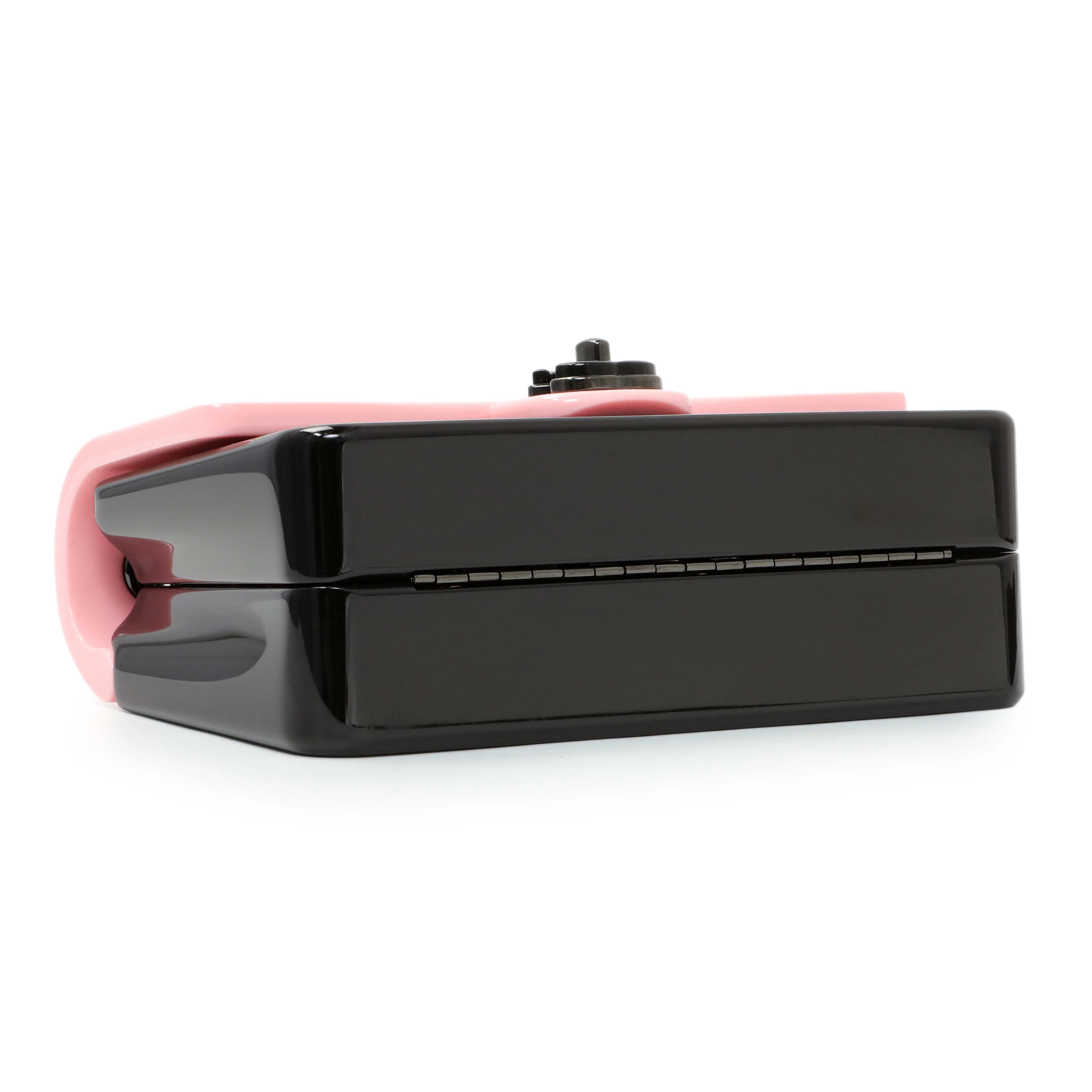 Chanel Black Pink Plexiglass Plexi Coco Bag - Image 3