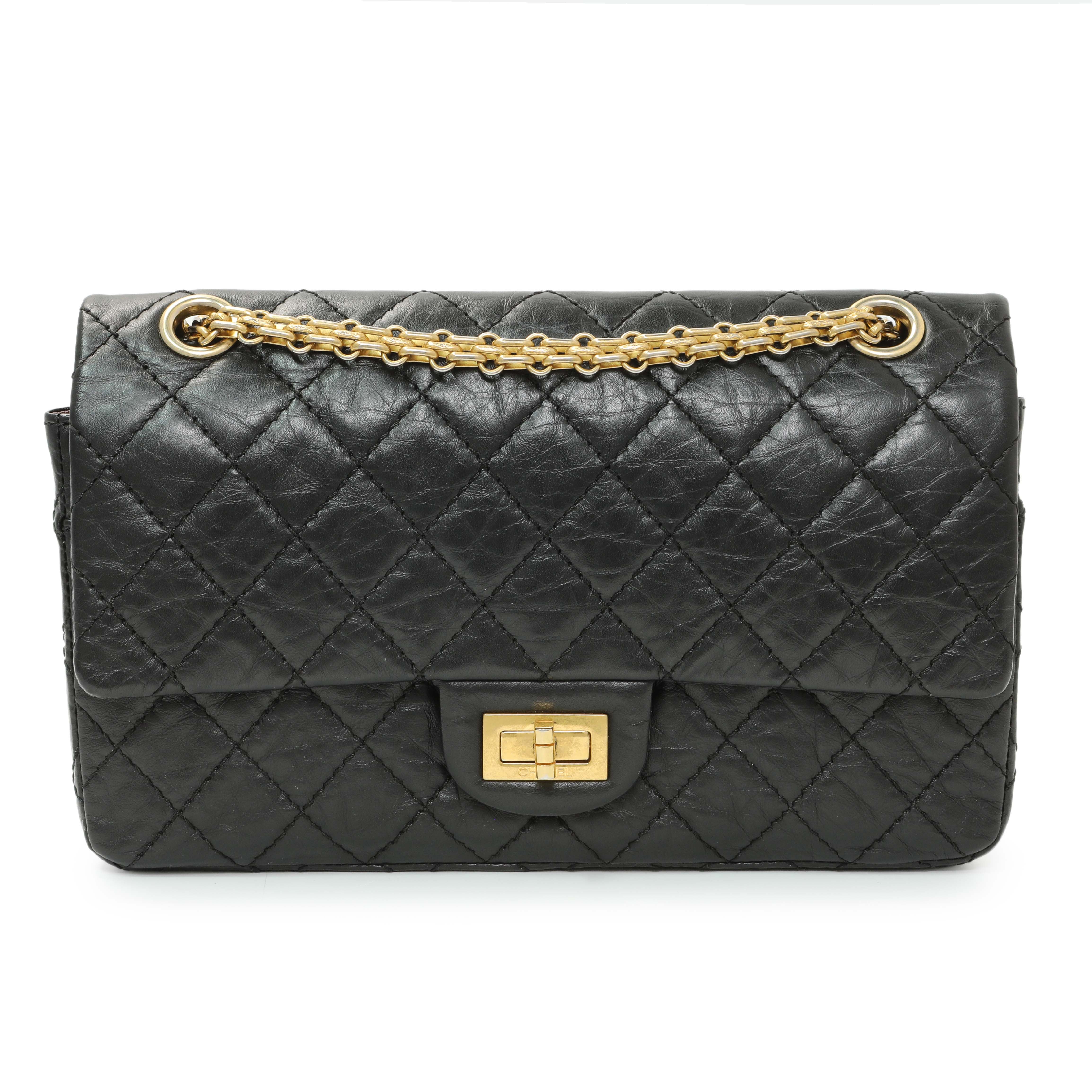 Chanel Black Quilted Aged Calfskin 2.55 Reissue 225 Flap