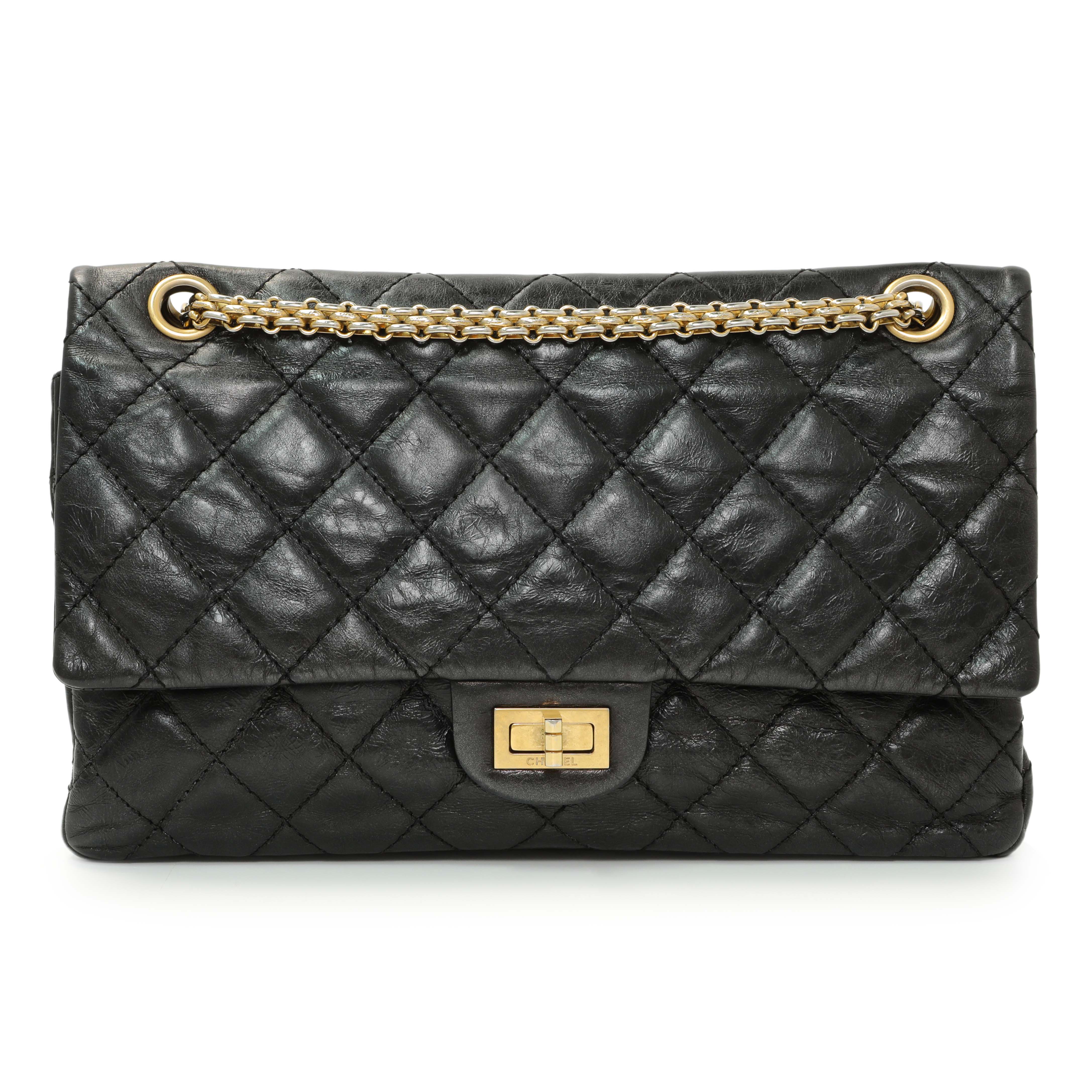 Chanel Black Quilted Aged Calfskin 2.55 Reissue 226 Flap