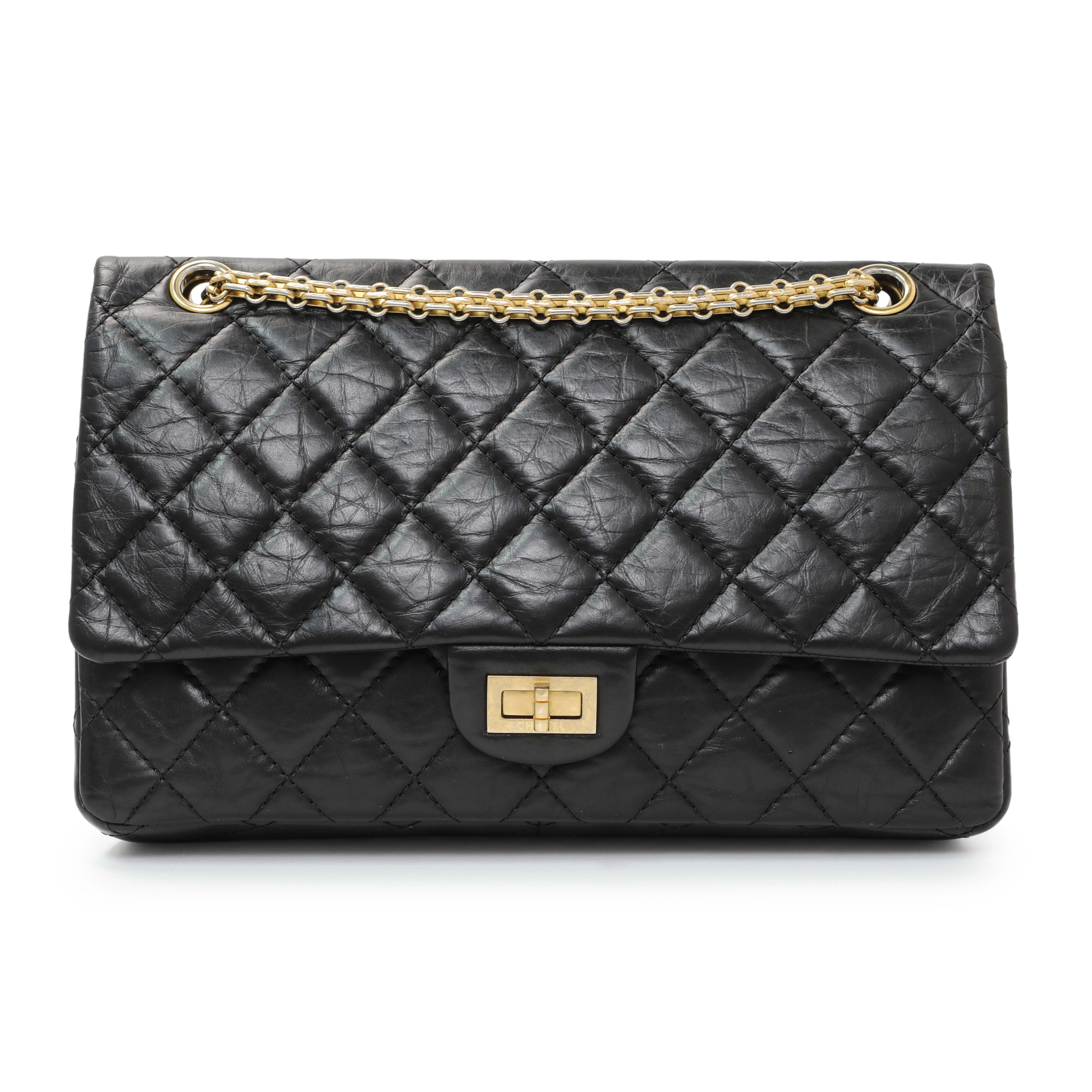 Chanel Black Quilted Aged Calfskin 2.55 Reissue 226 Flap