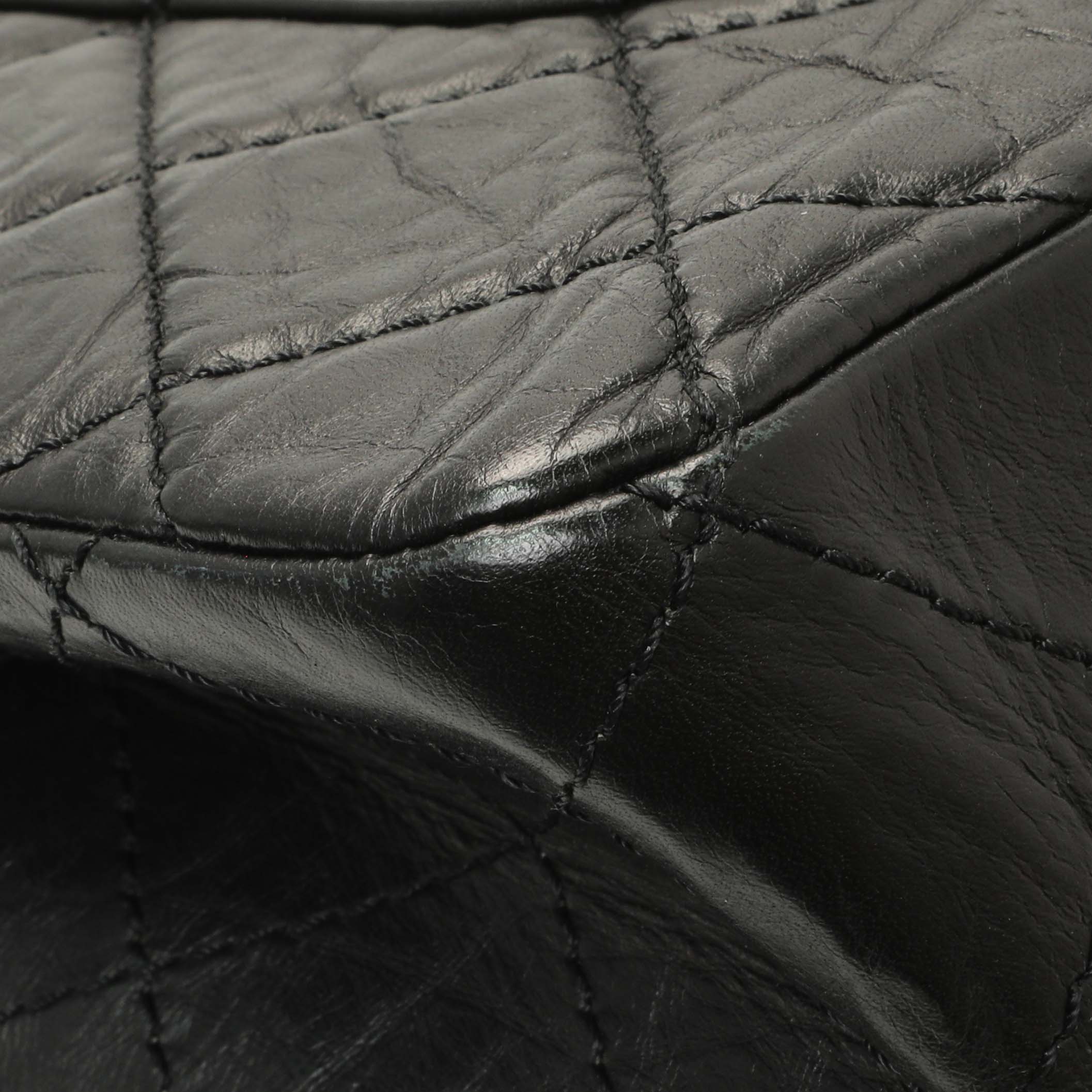 Chanel Black Quilted Aged Calfskin 2.55 Reissue 227 Flap - Image 6