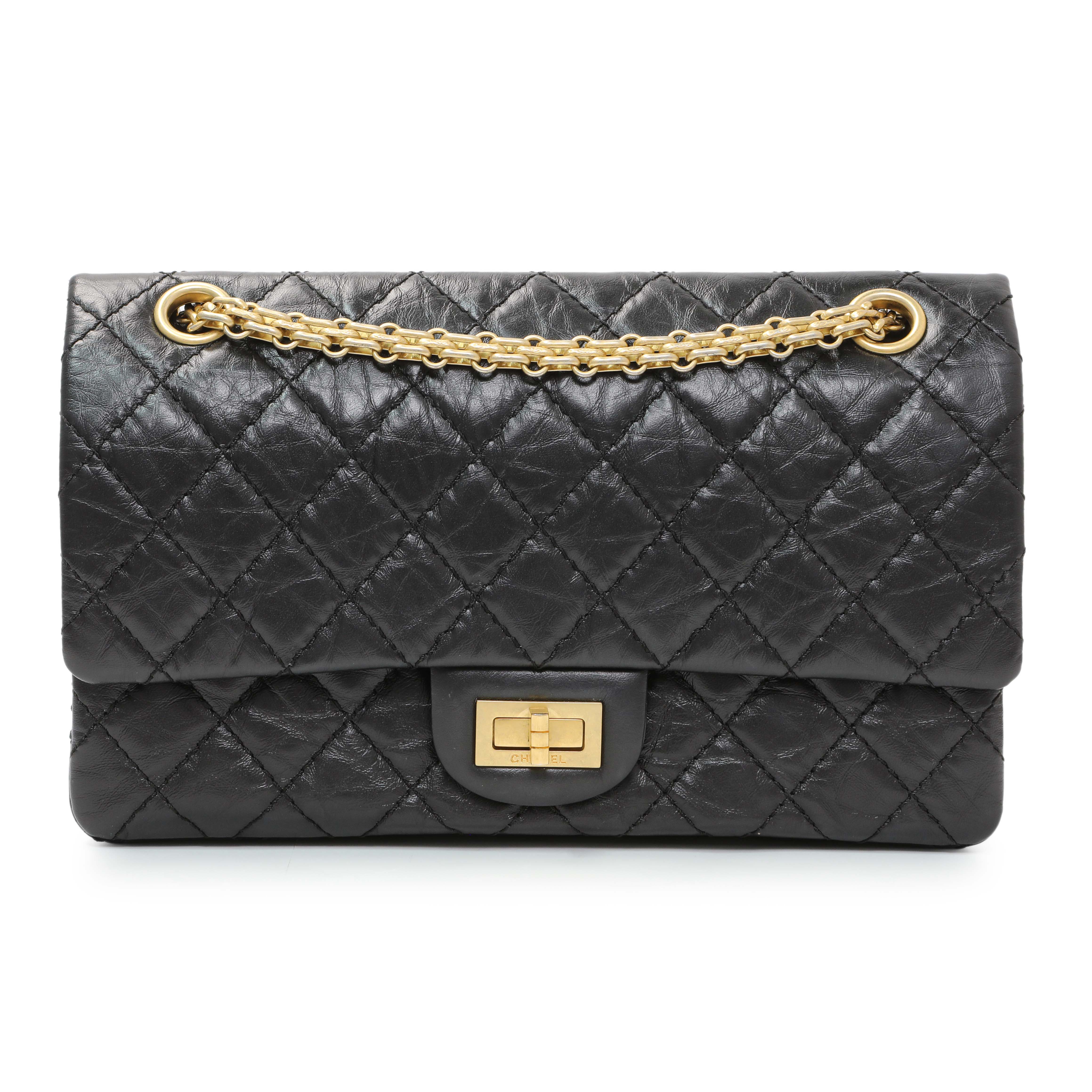 Chanel Black Quilted Aged Calfskin 2.55 Reissue Flap 225