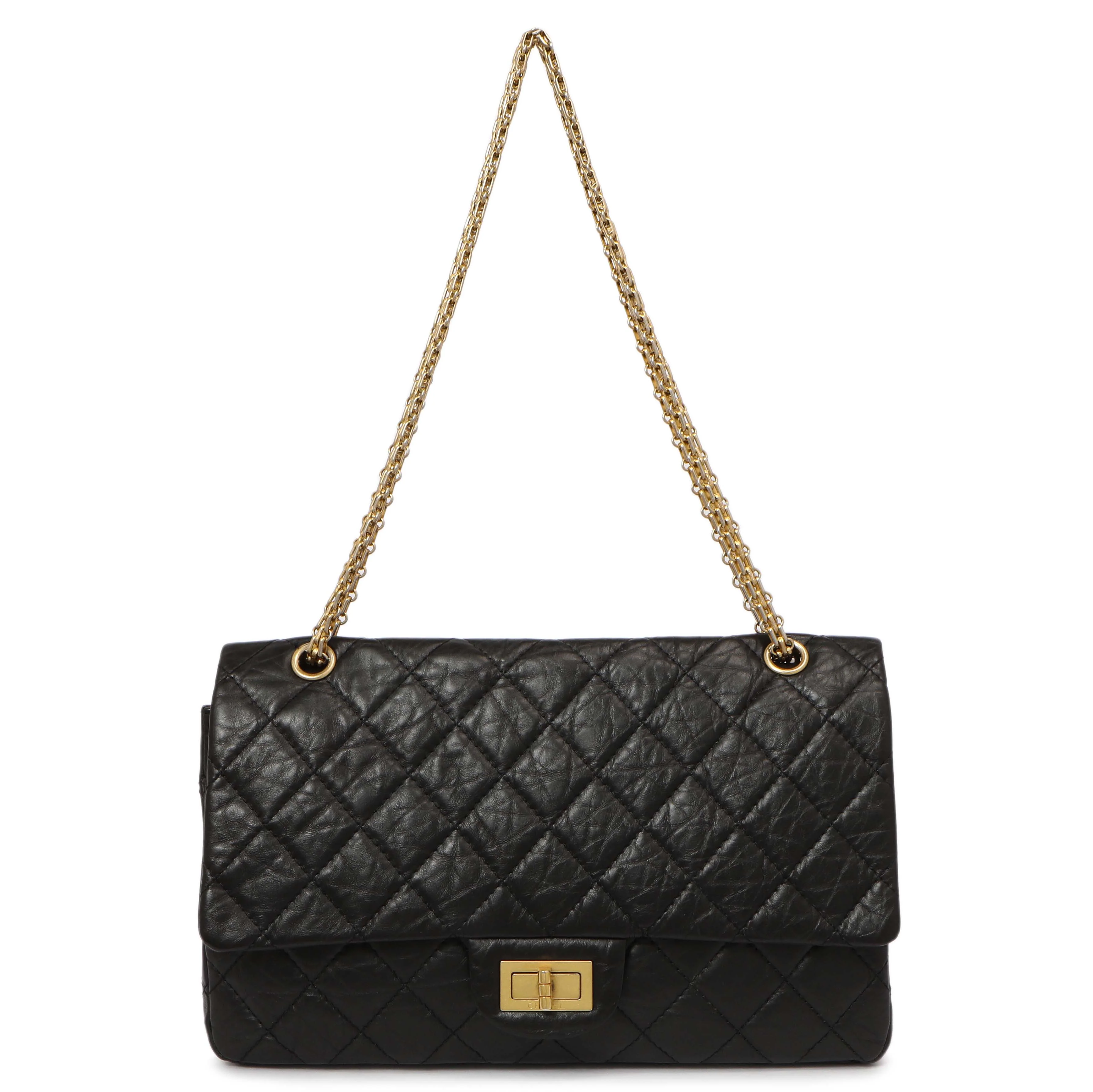 Chanel Black Quilted Aged Calfskin 2.55 Reissue Double Flap 227