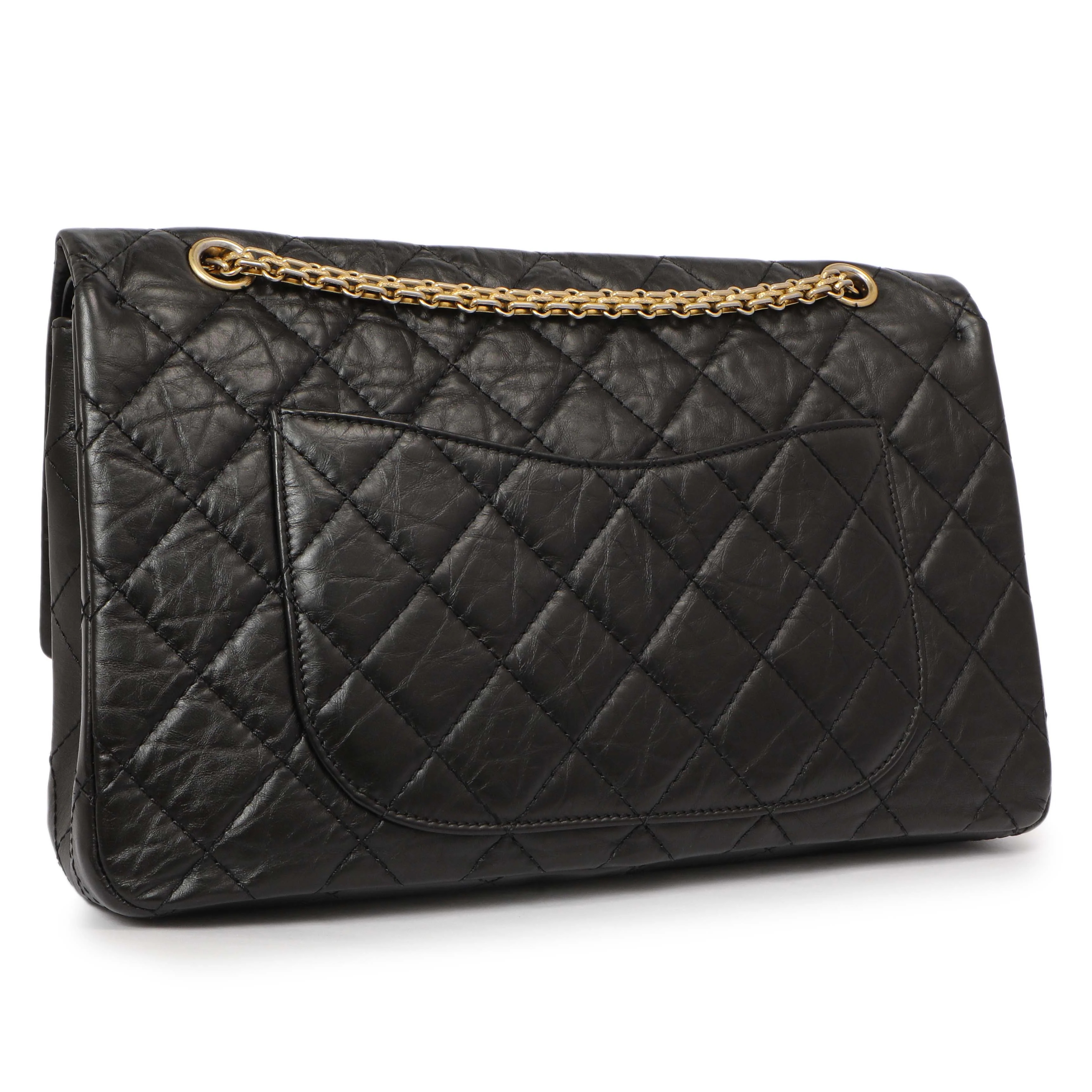 Chanel Black Quilted Aged Calfskin 2.55 Reissue Double Flap 227 - Image 3