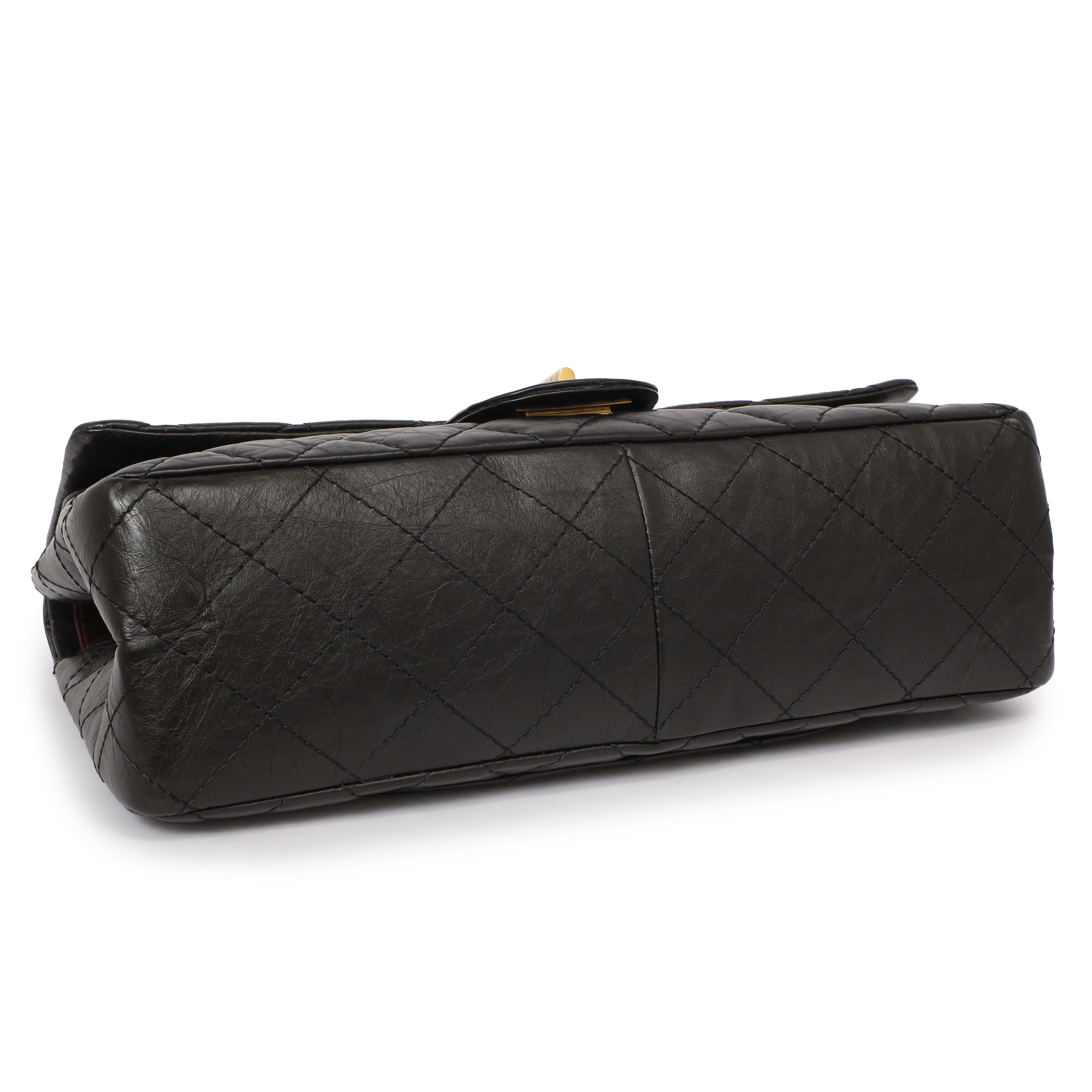 Chanel Black Quilted Aged Calfskin 2.55 Reissue Double Flap 227 - Image 4