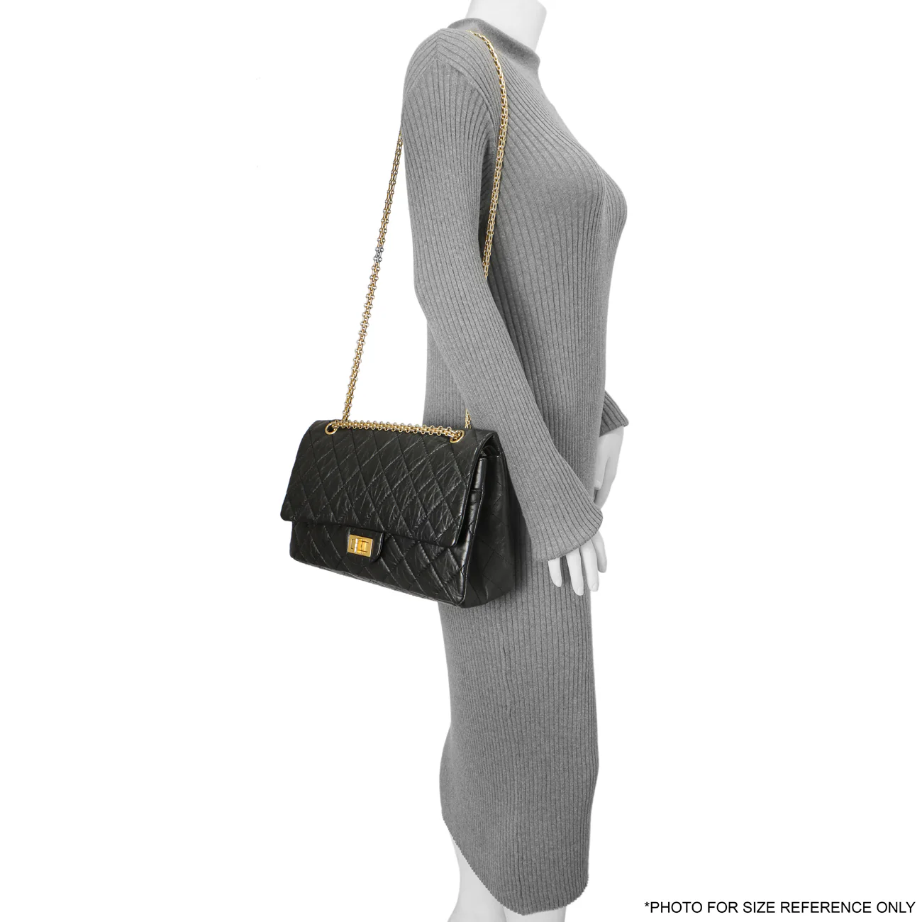 Chanel Black Quilted Aged Calfskin 2.55 Reissue Double Flap 227 - Image 9