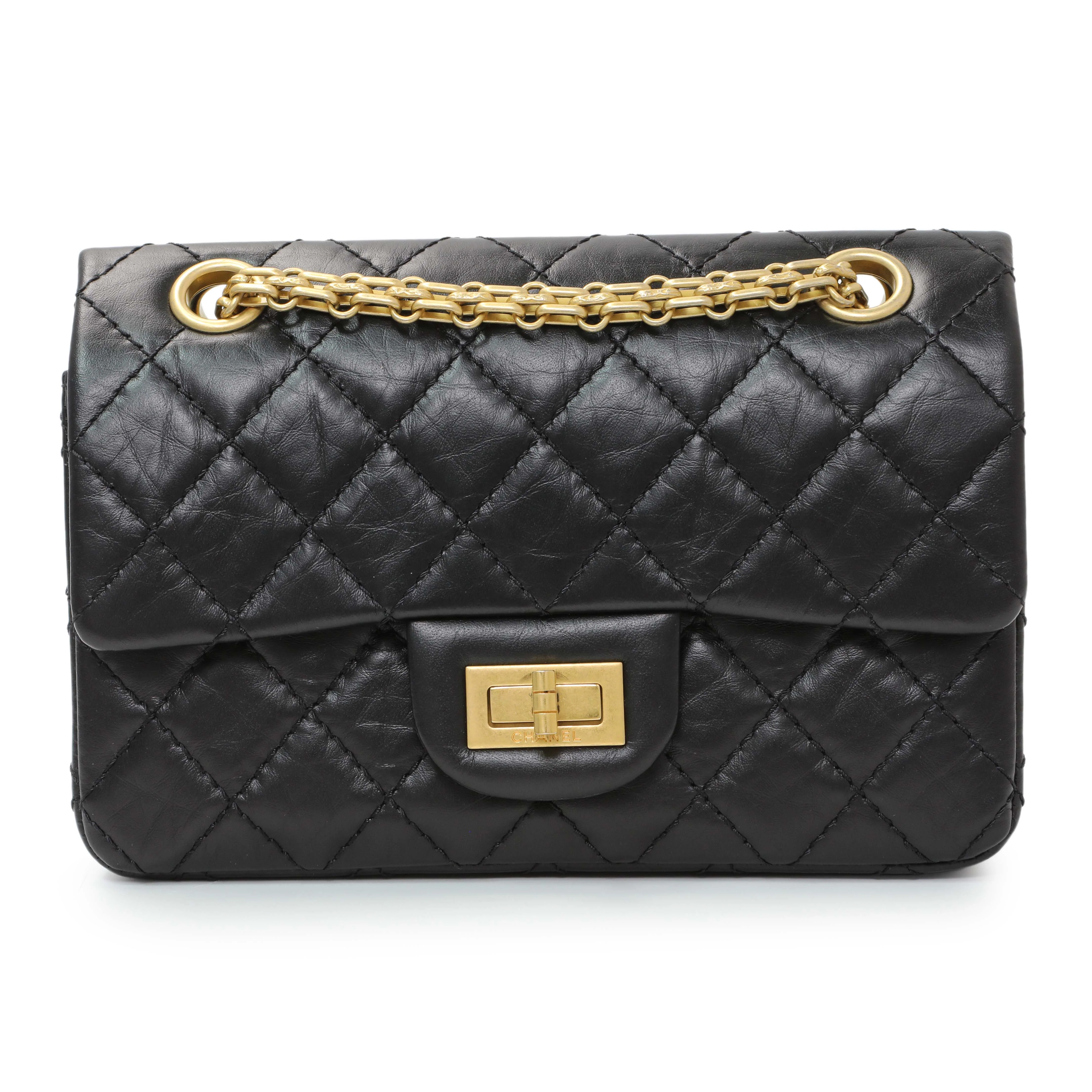Chanel Black Quilted Aged Calfskin 2.55 Reissue Flap 224