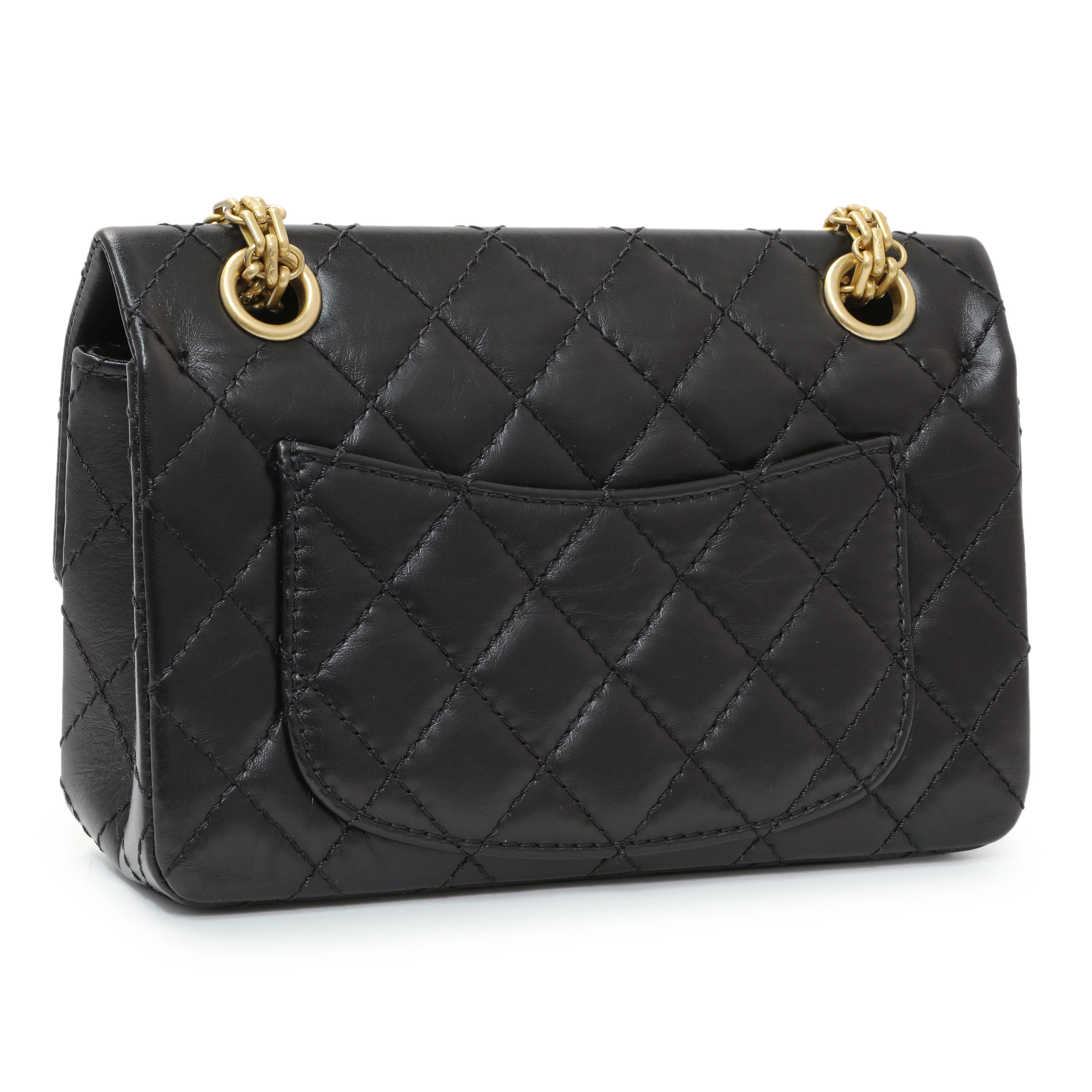 Chanel Black Quilted Aged Calfskin 2.55 Reissue Flap 224 - Image 2