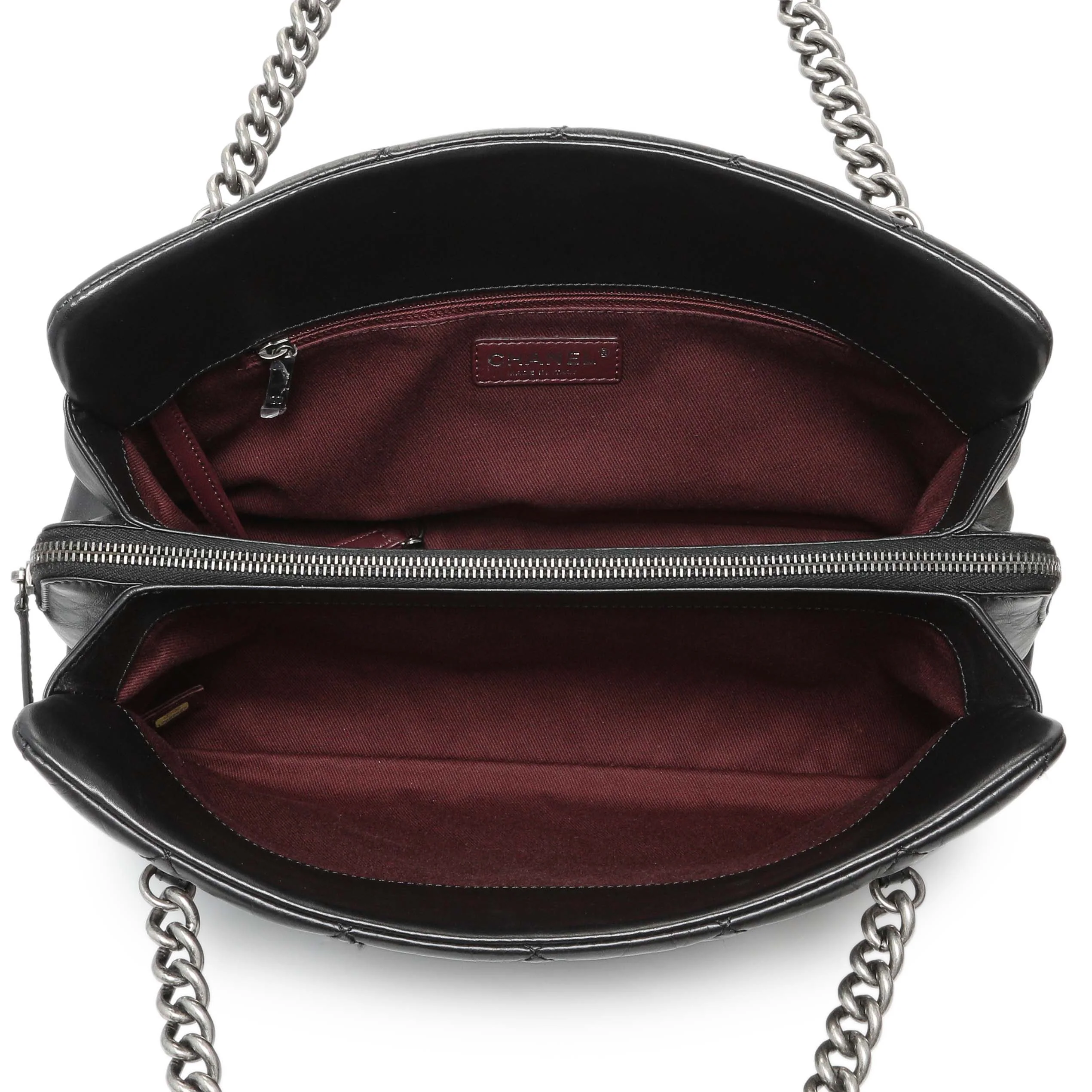 Chanel Black Quilted Aged Calfskin CC Crown Tote - Image 4