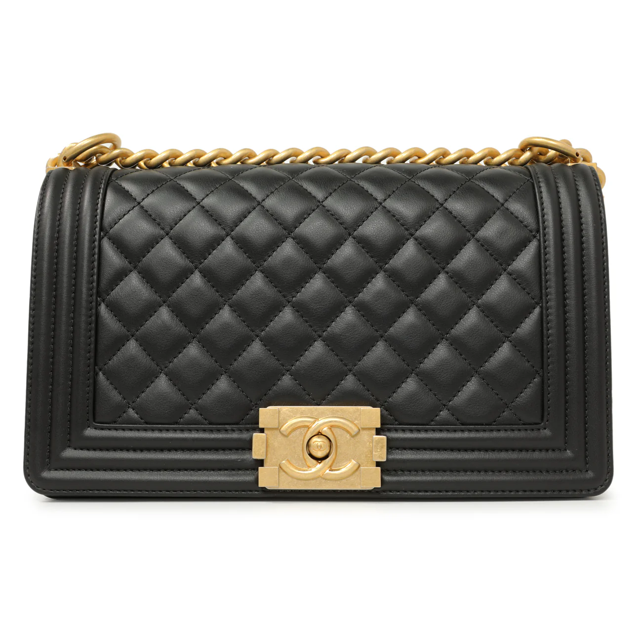 Chanel Black Quilted Calfskin Medium Boy Bag - Image 2