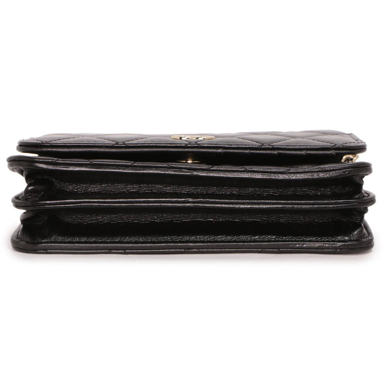 Chanel Black Quilted Calfskin Mini Maxi Pearls Wallet On Chain WOC - Image 4