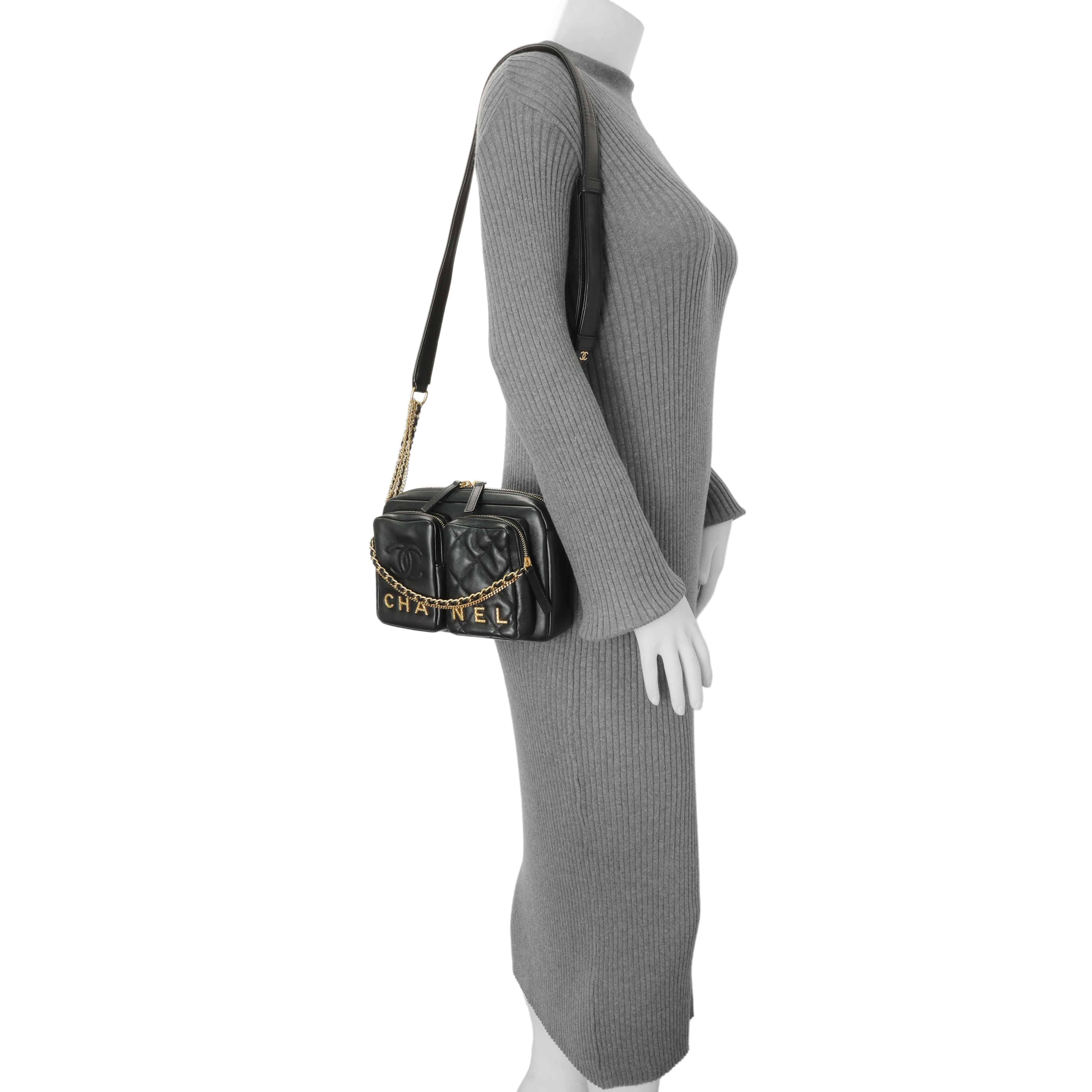 Chanel Black Quilted Calfskin Small Camera Case - Image 13