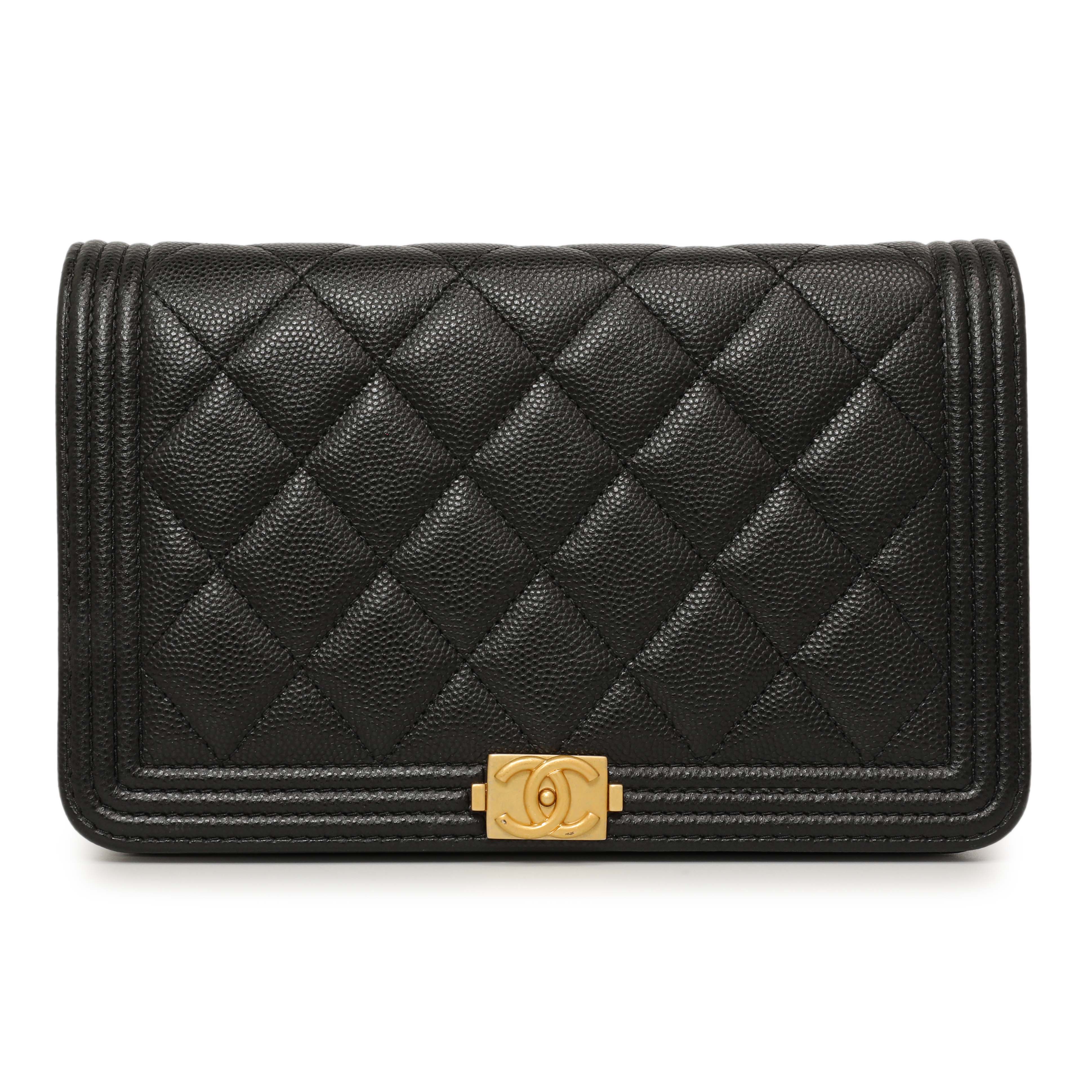 Chanel Black Quilted Caviar Boy Wallet On Chain WOC - Image 2