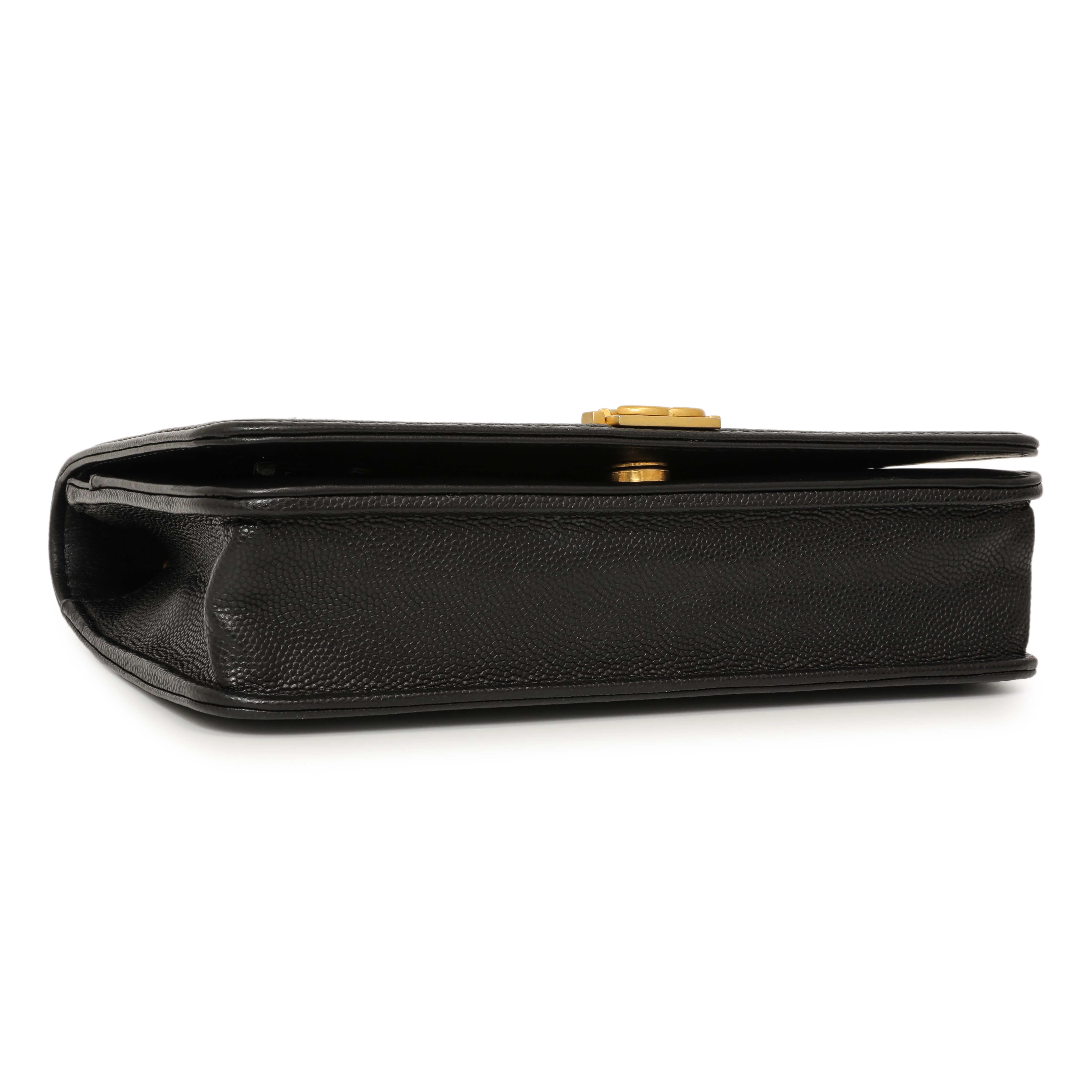 Chanel Black Quilted Caviar Boy Wallet On Chain WOC - Image 4