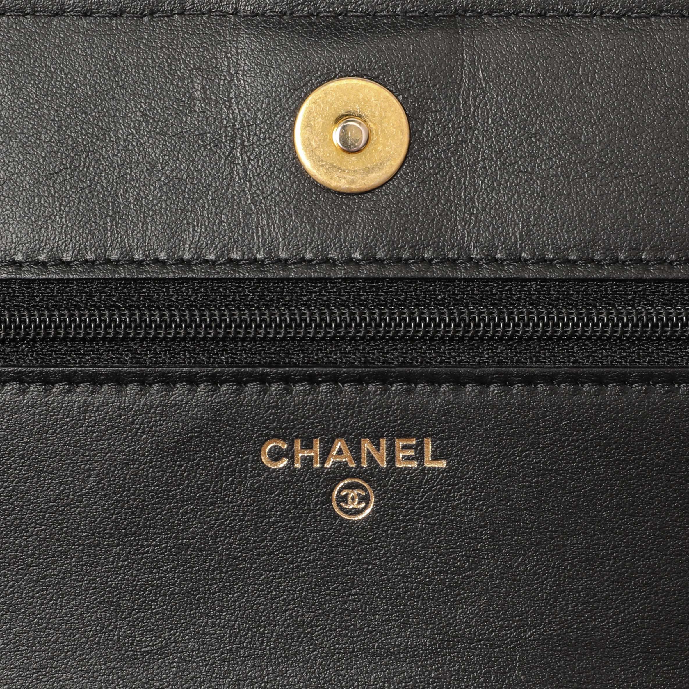 Chanel Black Quilted Caviar Boy Wallet On Chain WOC - Image 6