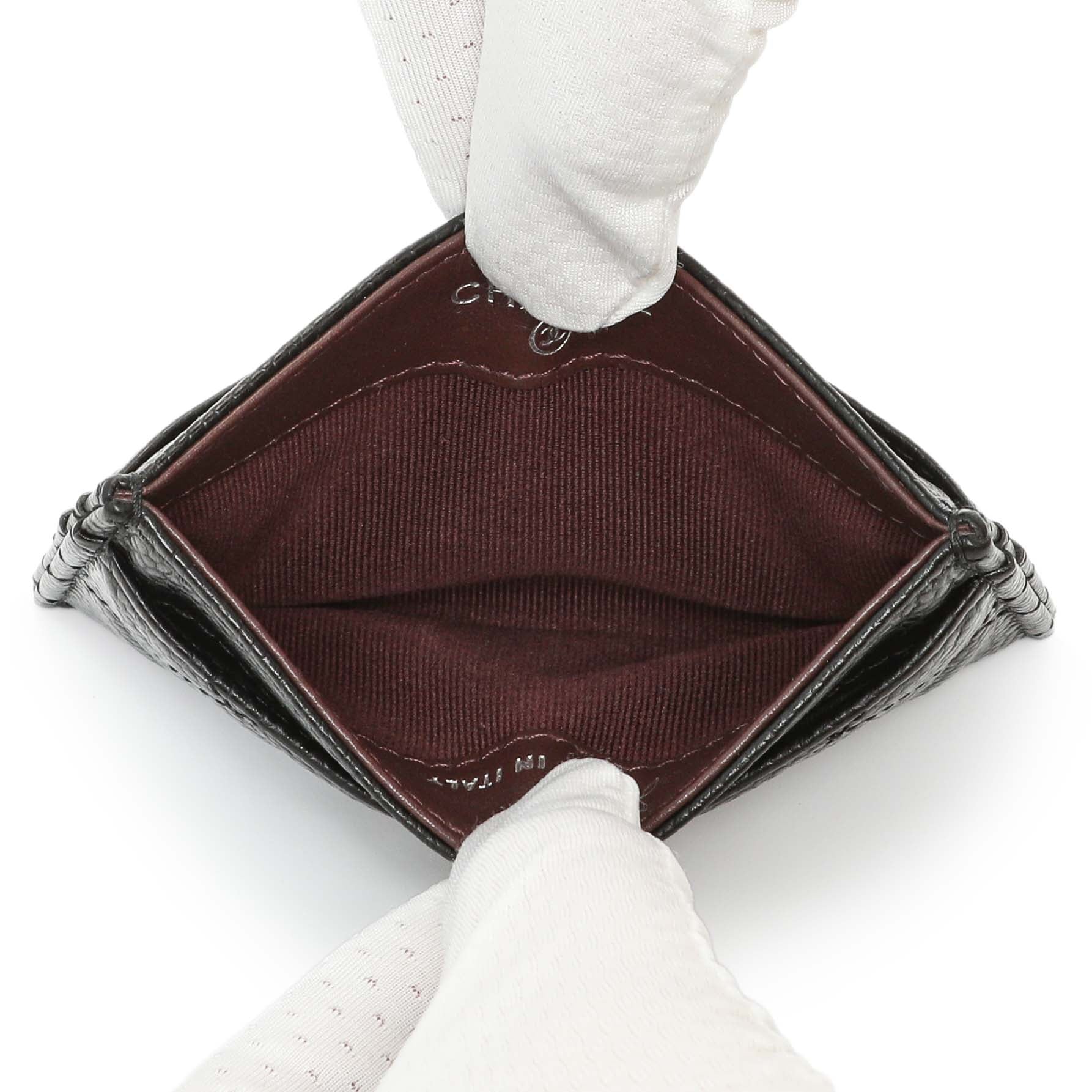 Chanel Black Quilted Caviar Card Holder - Image 4